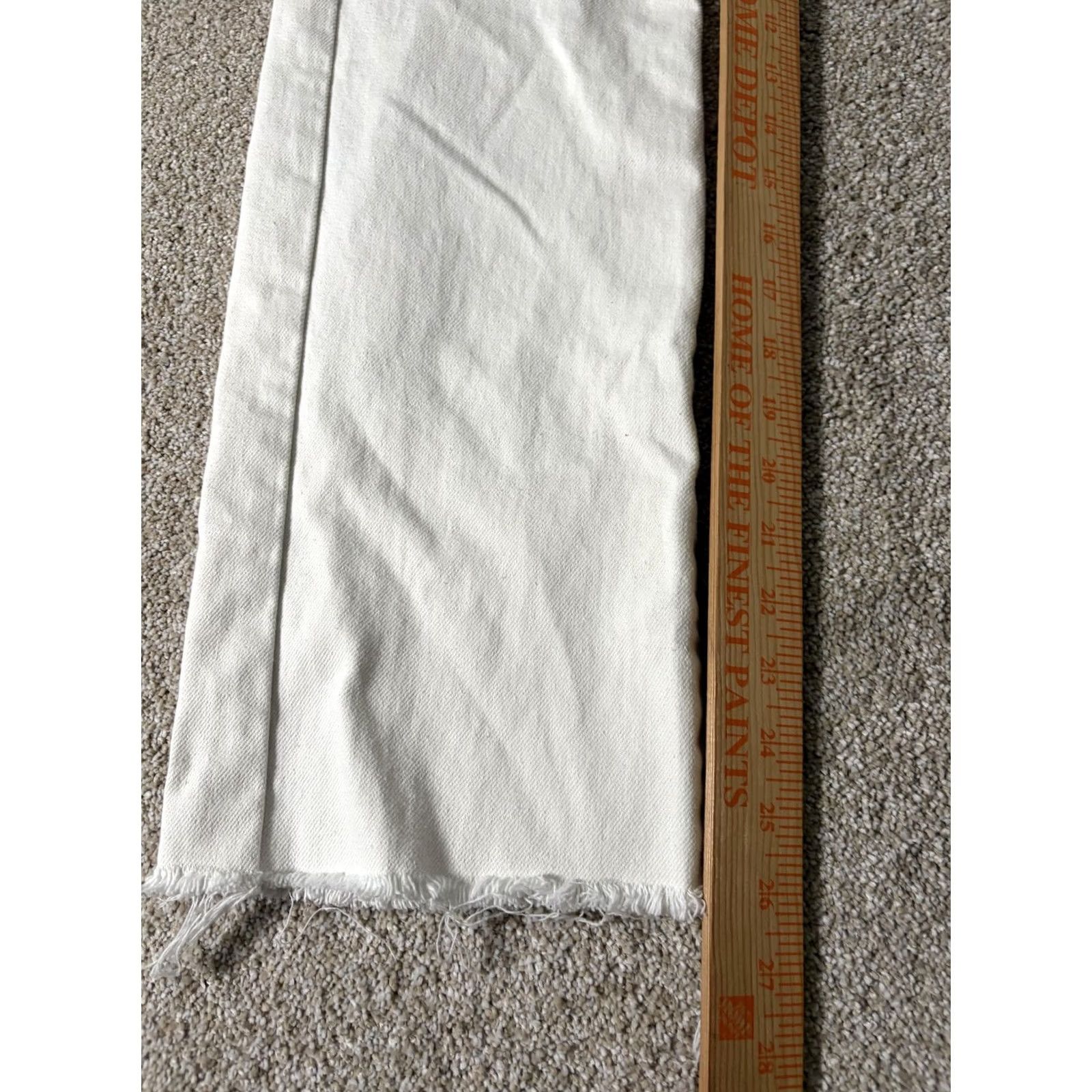 Zara Zara Jeans Womens 2 White Light Wash High Rise Straight Raw Hem 24x27 Denim Size 26" / US 2 / IT 38 - 2 Thumbnail