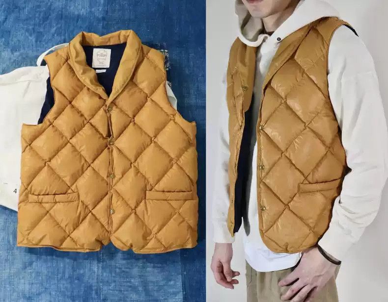 image of Visvim Granger Down Vest in Brown, Men's (Size XL)
