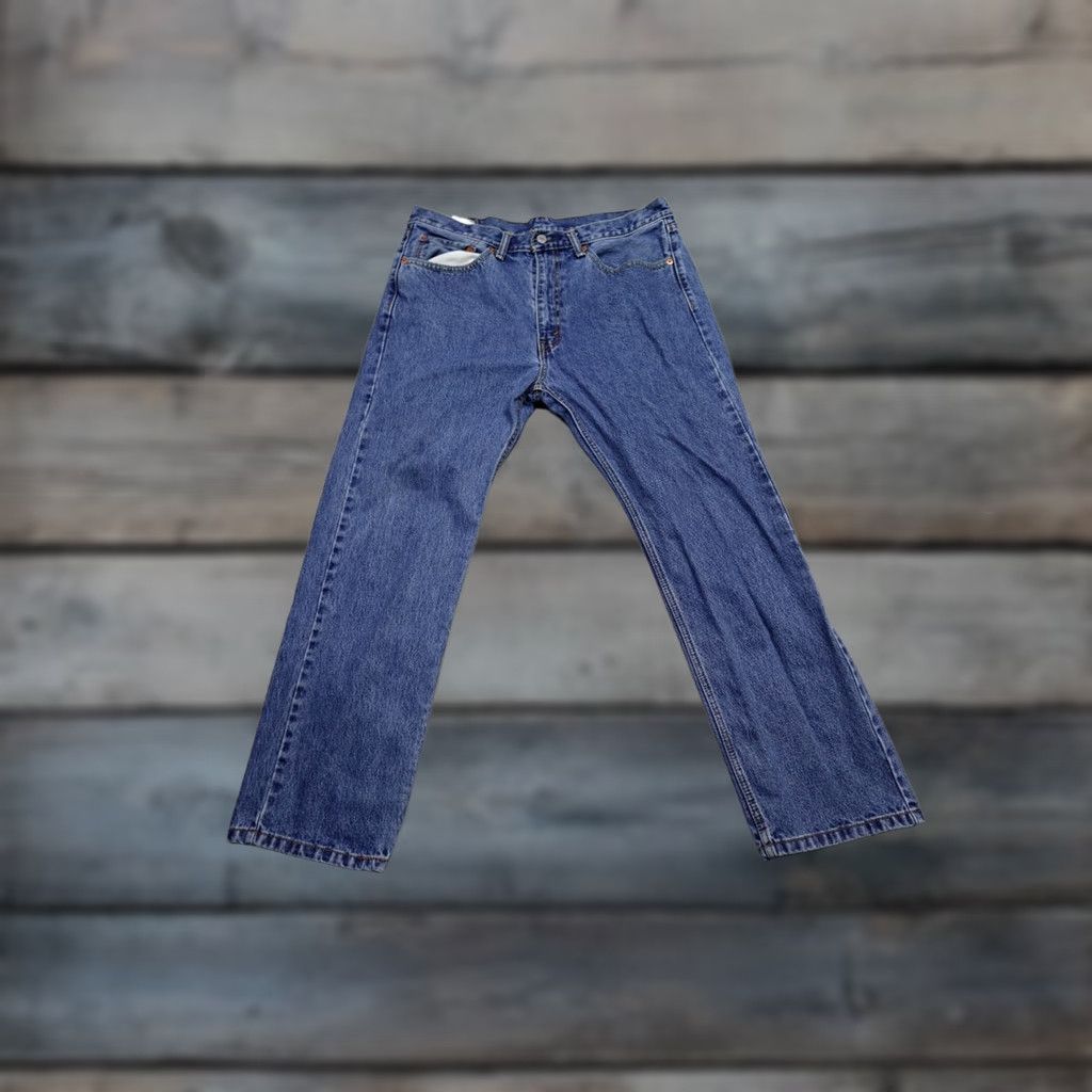 Levi's Levi's 505 Jeans Mens 36x30 Blue Regular Fit Dark Wash Rancher Western Cowboy Jeans Size US 36 / EU 52 - 1 Thumbnail