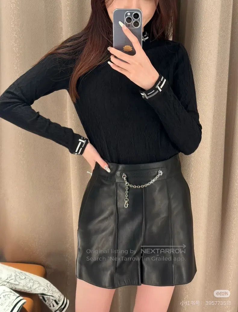 Hermes Hermes Black Lamb Leather Waist Chain Shorts Size 25" / US 0 / IT 36 - 8 Thumbnail