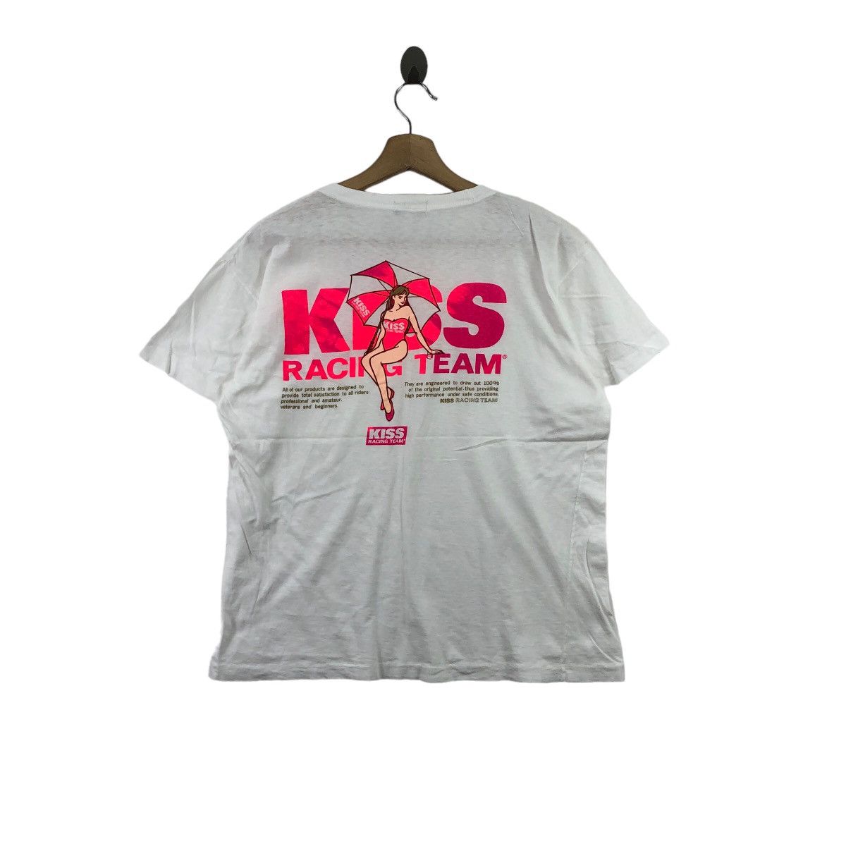 KISS × Vintage Vintage 90s KISS Racing Team T-Shirt Motosports Size US L / EU 52-54 / 3 - 3 Thumbnail