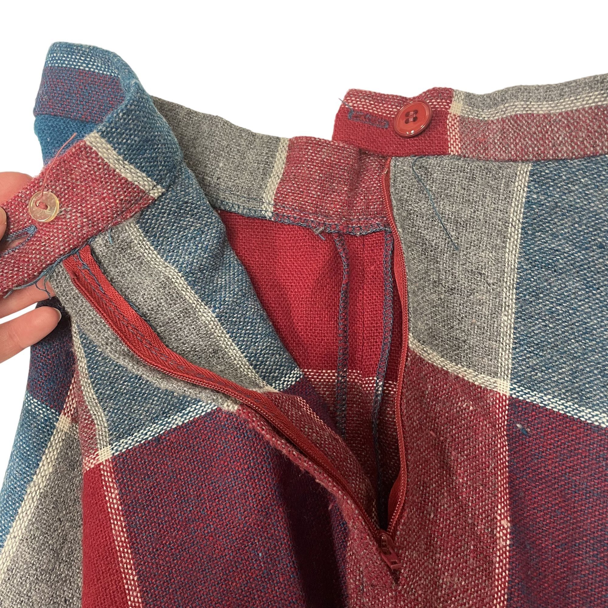 Other Vtg Catalina Sportswear MoD Red Blue PLAID Wool Skirt Size 30" / US 8 / IT 44 - 6 Thumbnail