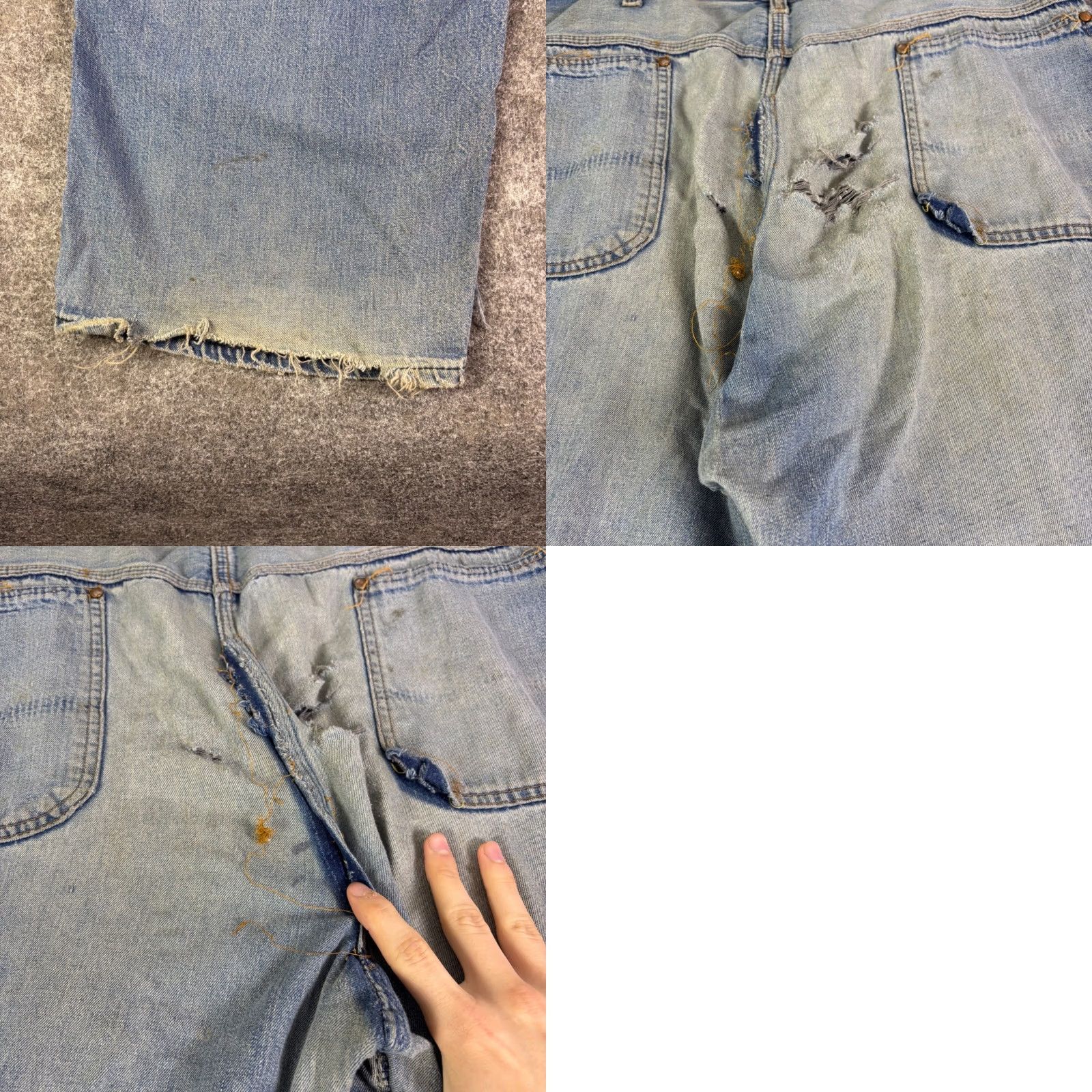 Carhartt VINTAGE Carhartt Jeans Mens 36x29 Light Wash Distressed Workwear Size US 36 / EU 52 - 8 Thumbnail