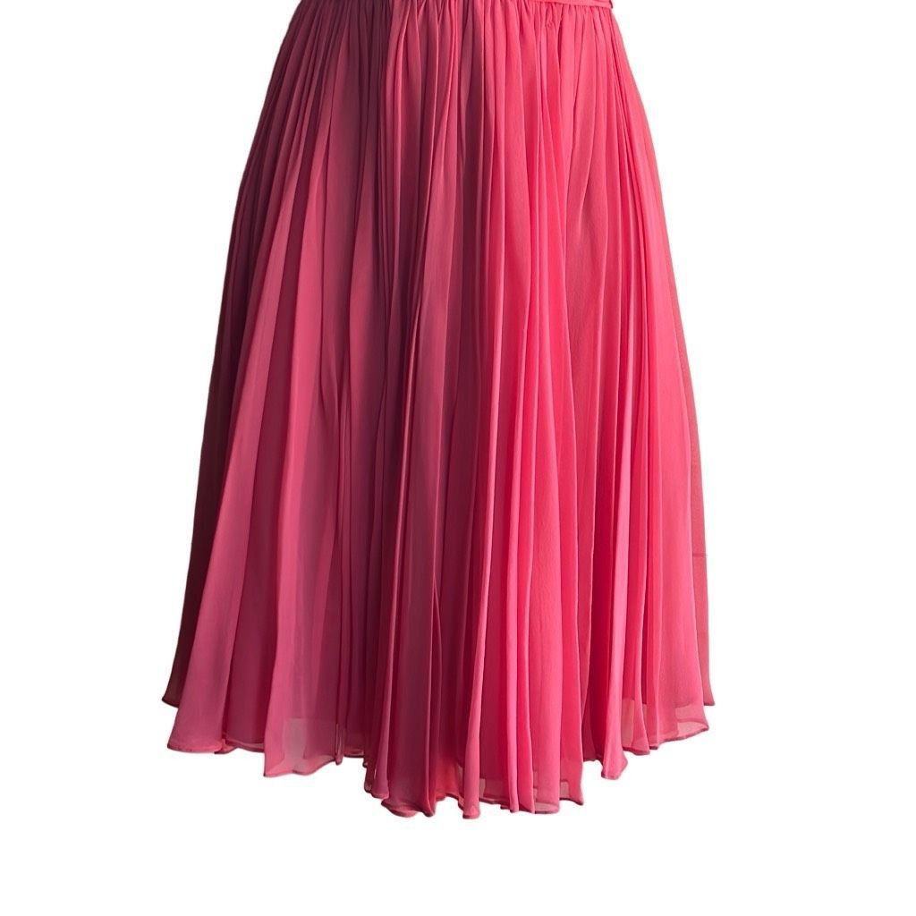 Other Marchesa Notte Womens 8 100% Silk Cocktail Dress Pink Pleate Size M / US 6-8 / IT 42-44 - 6 Thumbnail