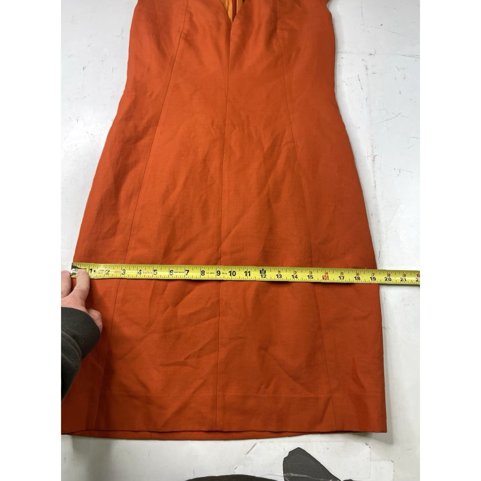 Vintage VINTAGE AKRIS PUNTO orange shift dress Stand Collar Sheath Womens 8 Sleeveless Knee Length Women's 8 Orange Shift Dress 8 Womens Size M / US 6-8 / IT 42-44 - 5 Thumbnail
