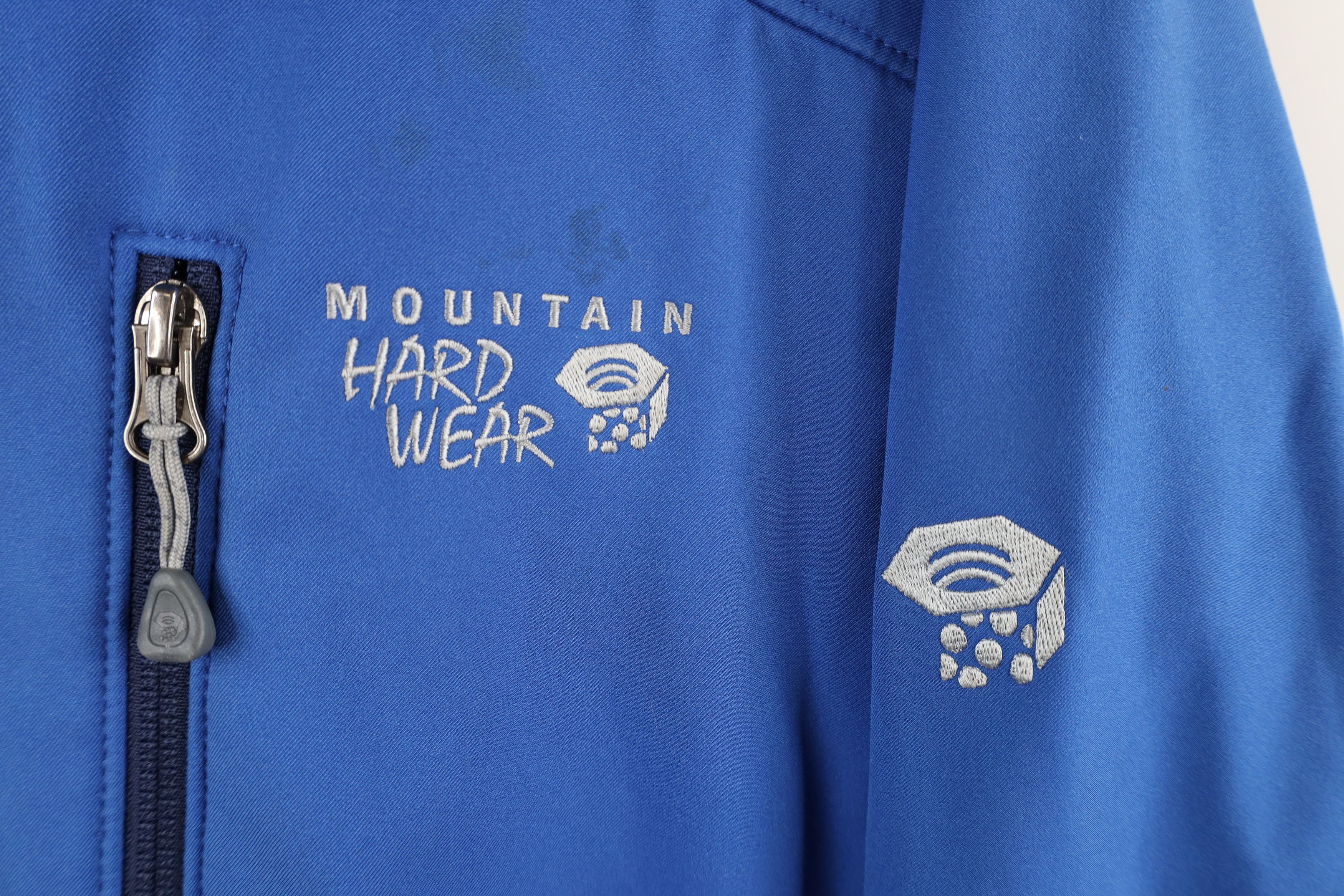 Mountain Hardwear × Vintage Vintage Mountain Hardwear Hooded Soft Shell Jacket Blue Size US L / EU 52-54 / 3 - 4 Thumbnail