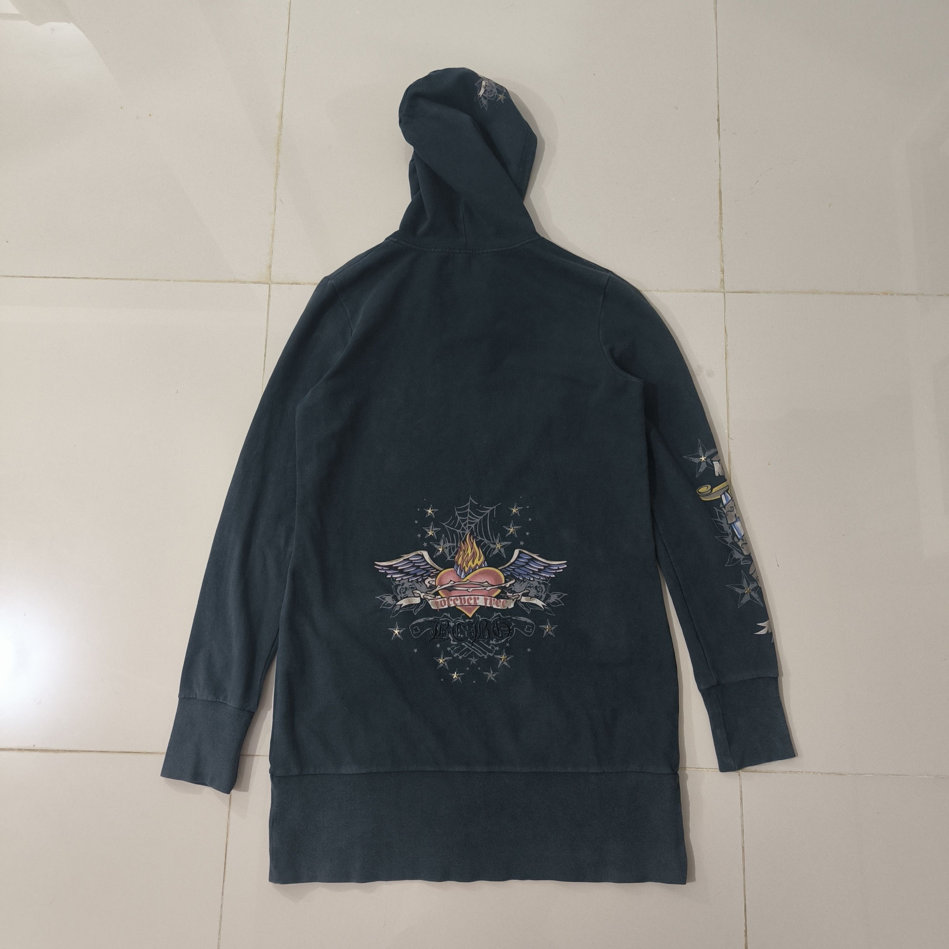 If Six Was Nine Faded hoodie gothic bcbgmaxazria + black longsleeve Size L / US 10 / IT 46 - 9 Thumbnail