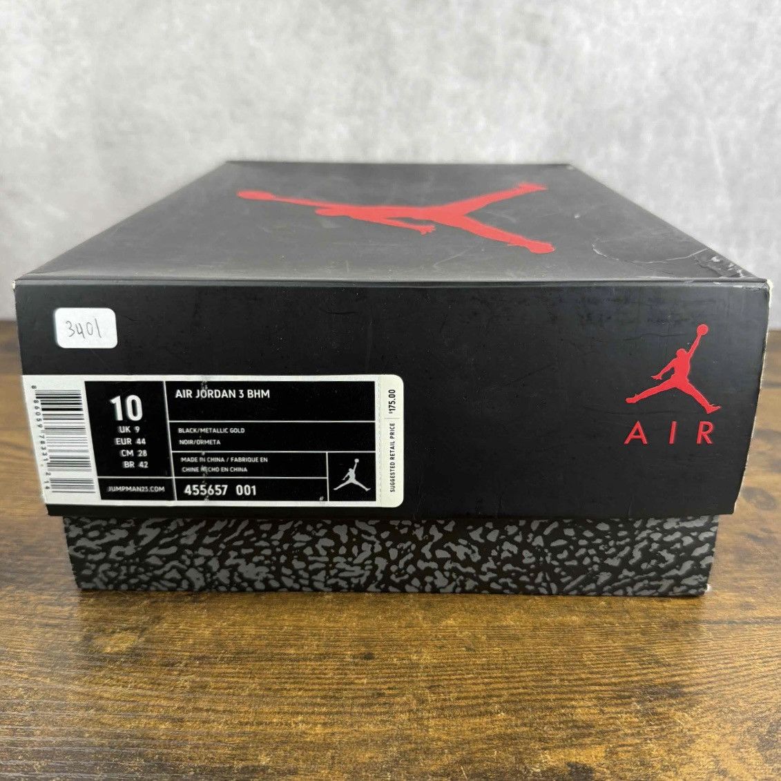 Jordan Brand Air Jordan 3 Retro Black History Month Size 10 455657-001 OG Size US 10.5 / EU 43-44 - 9 Thumbnail