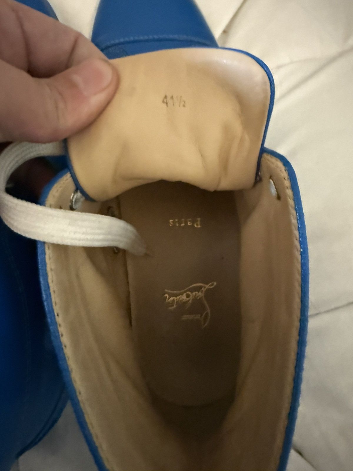 Christian Louboutin Christian Louboutin mens blue calf leather high tops Size US 8.5 / EU 41-42 - 9 Thumbnail