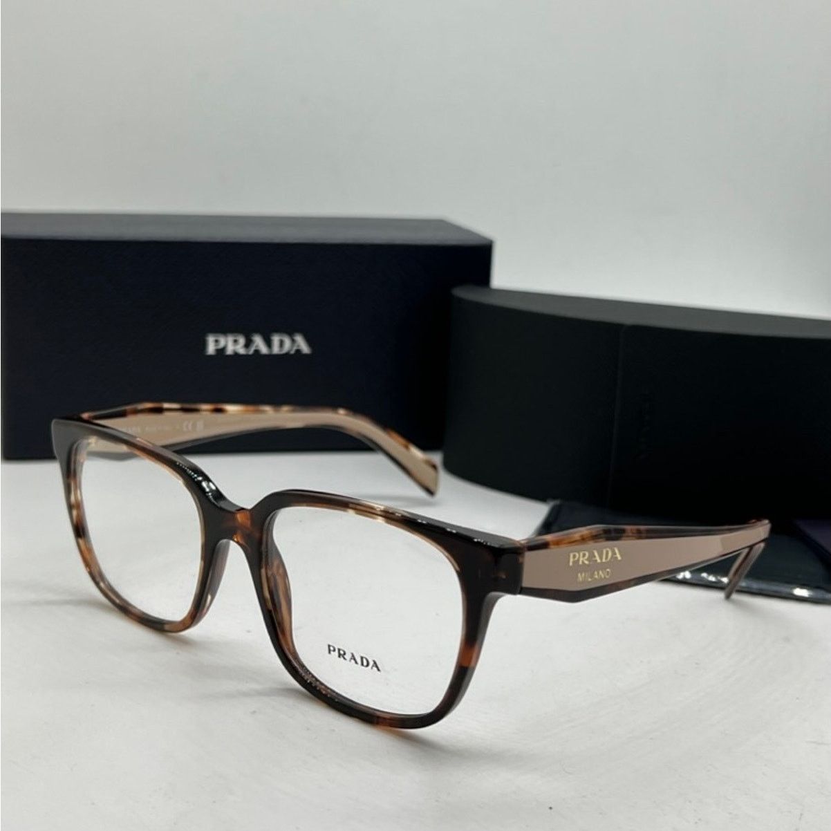 Raf Simons NEW Prada PR17ZV Eyeglasses Frames in Brown Powder Size ONE SIZE - 1 Thumbnail