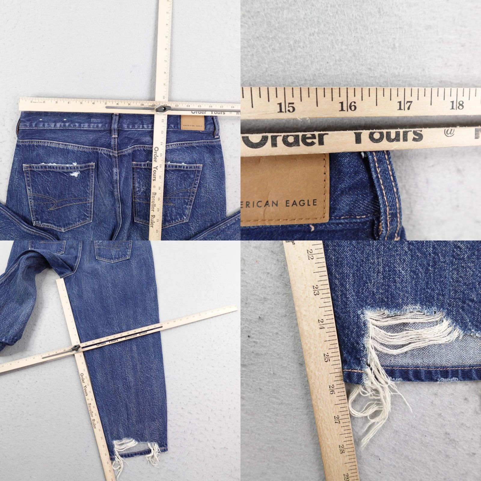 American Eagle Outfitters American Eagle Jeans Womens 12 Short Blue Denim Relaxed Mom Distressed Baggy NEW Size 34" / US 12 / IT 48 - 8 Thumbnail