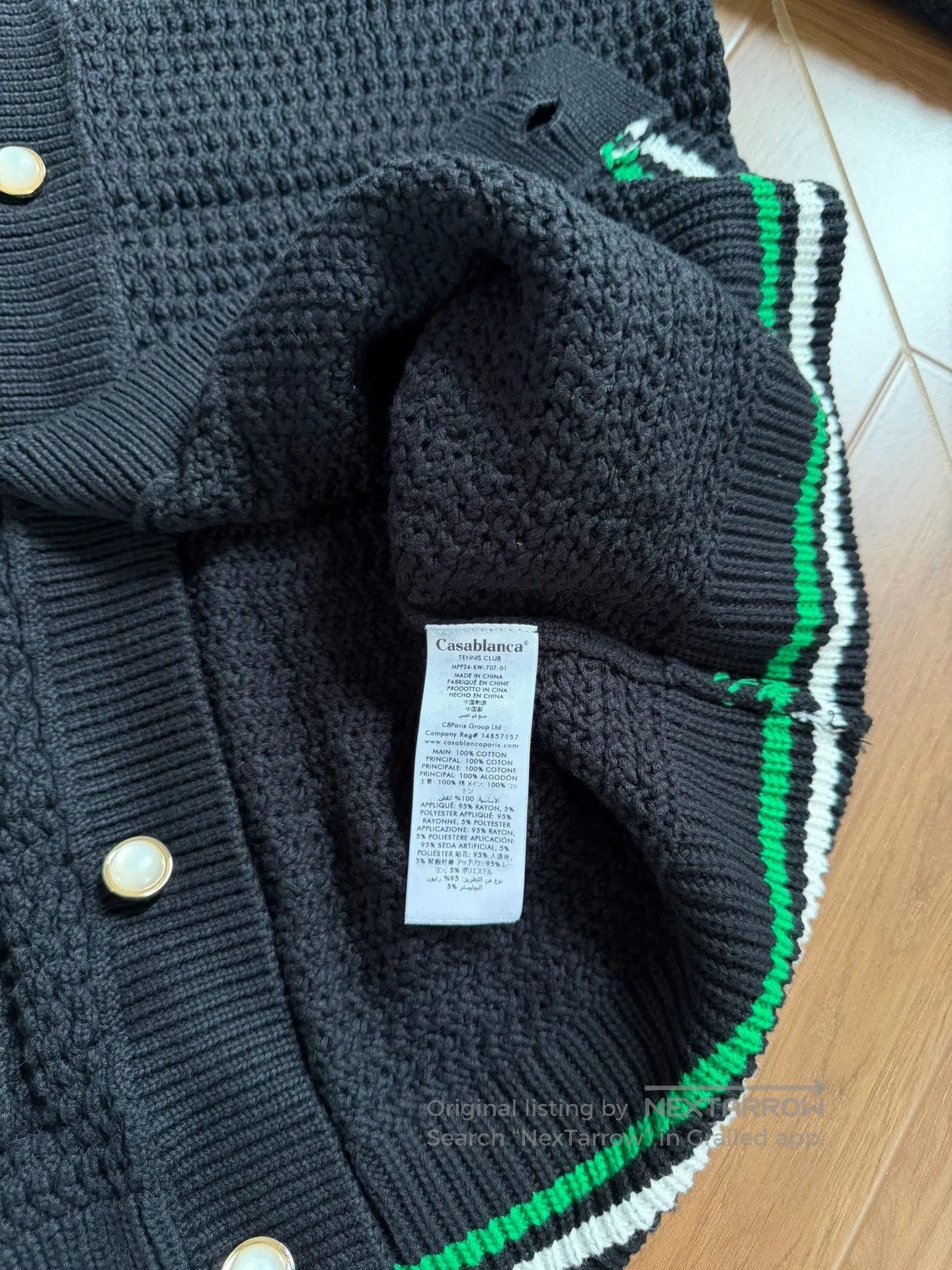 Casablanca CASABLANCA Black Striped Knit Cardigan. Size US M / EU 48-50 / 2 - 5 Thumbnail