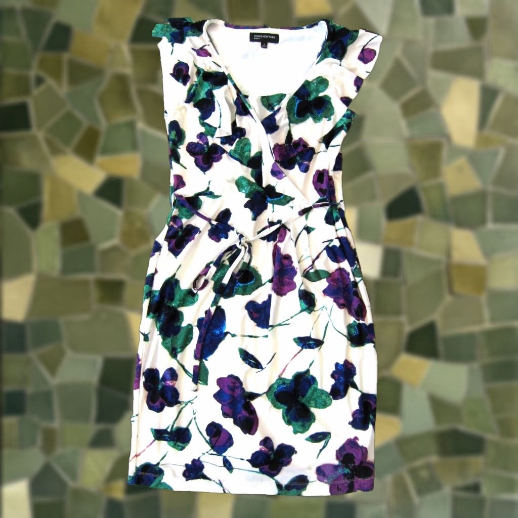 Jones New York Jones New York Stretch White Floral Cap Sleeve Sheath Dress Size 8 (White, Floral) Womens Cap Sleeve Sheath Dress Jones New York 8 Size M / US 6-8 / IT 42-44 - 1 Thumbnail