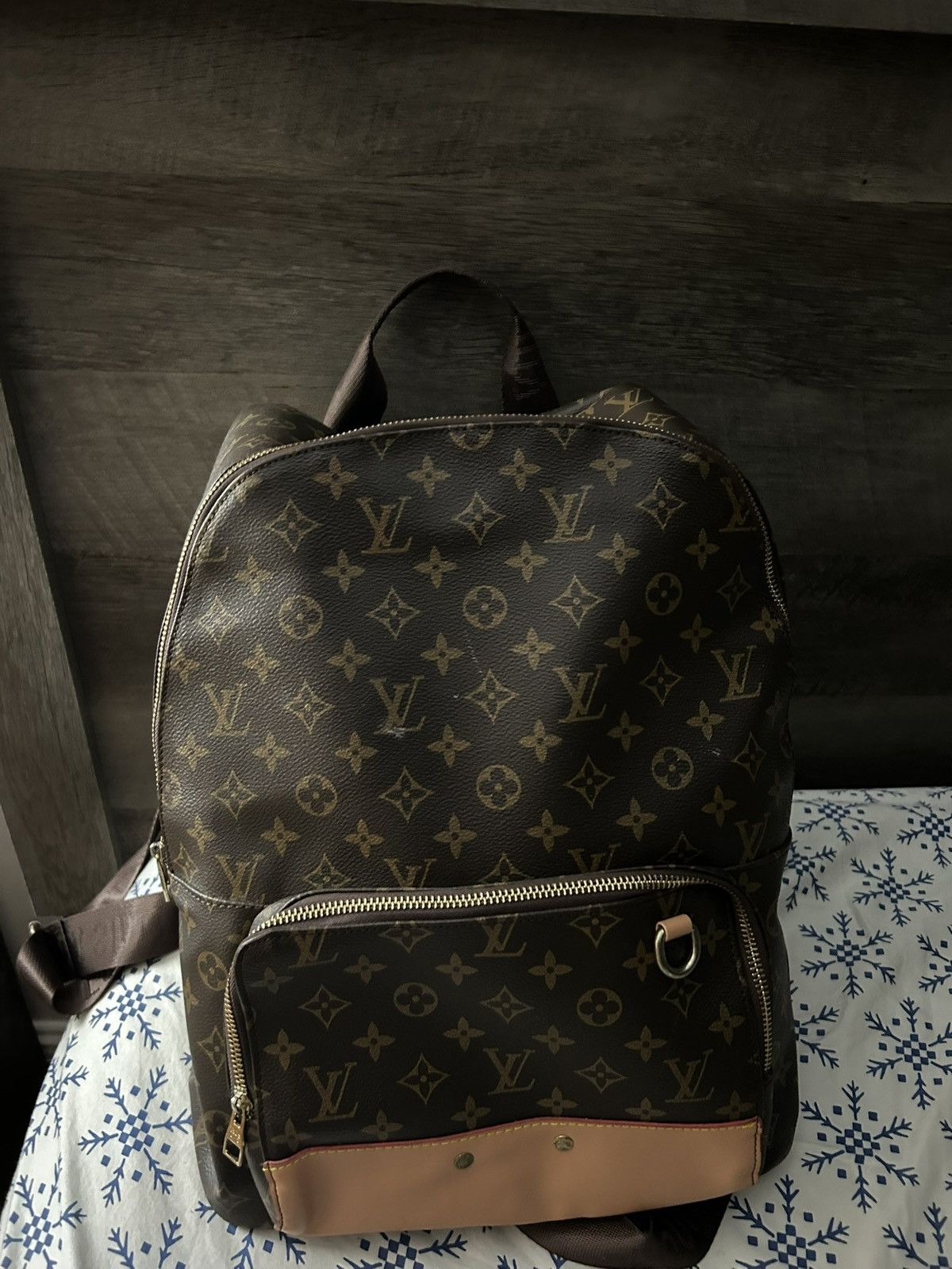 Other Stylish Designer-Inspired Backpack – Brown Monogram Print Size ONE SIZE - 1 Thumbnail