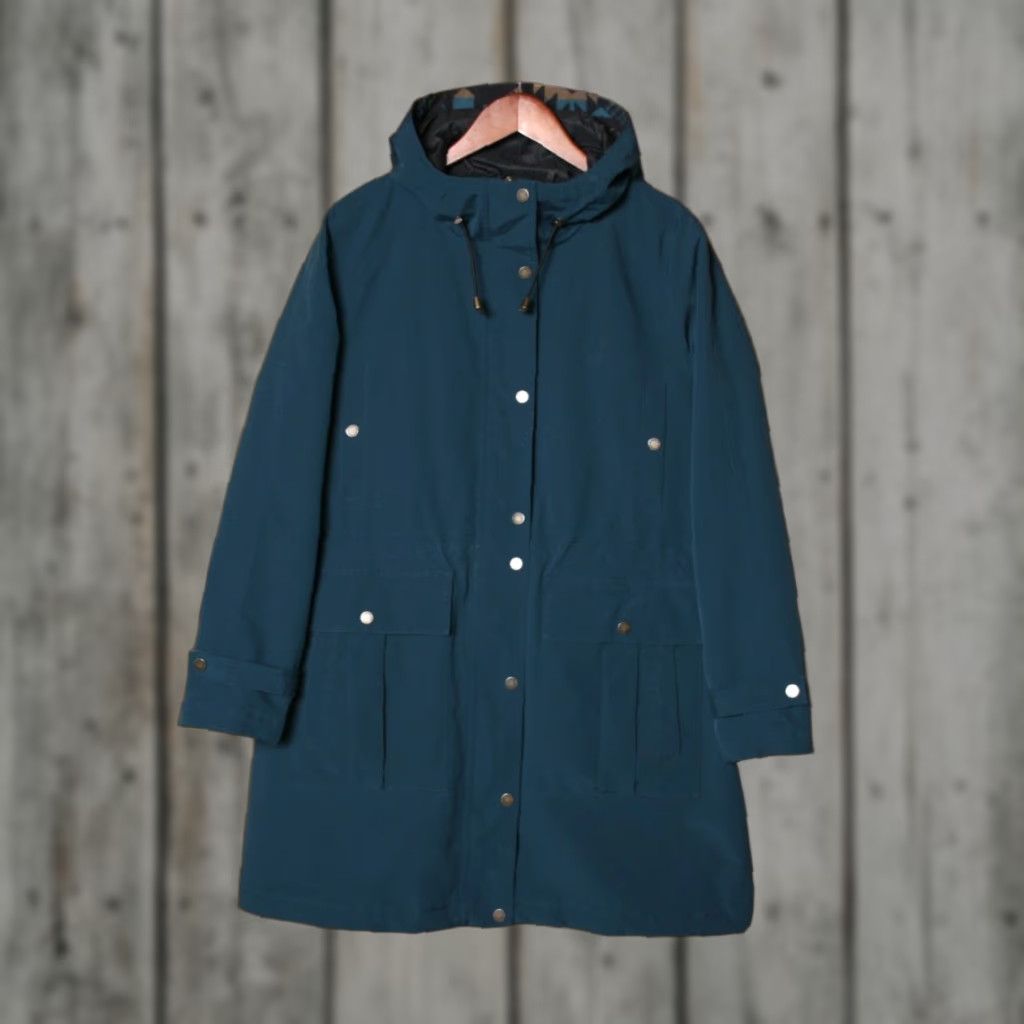 Pendleton VINTAGE Pendleton Bridgeport Moroccan Blue Water Resistant Hooded Jacket Women's L Blue Parka Hooded Water Resistant Jacket Size L / US 10 / IT 46 - 1 Thumbnail