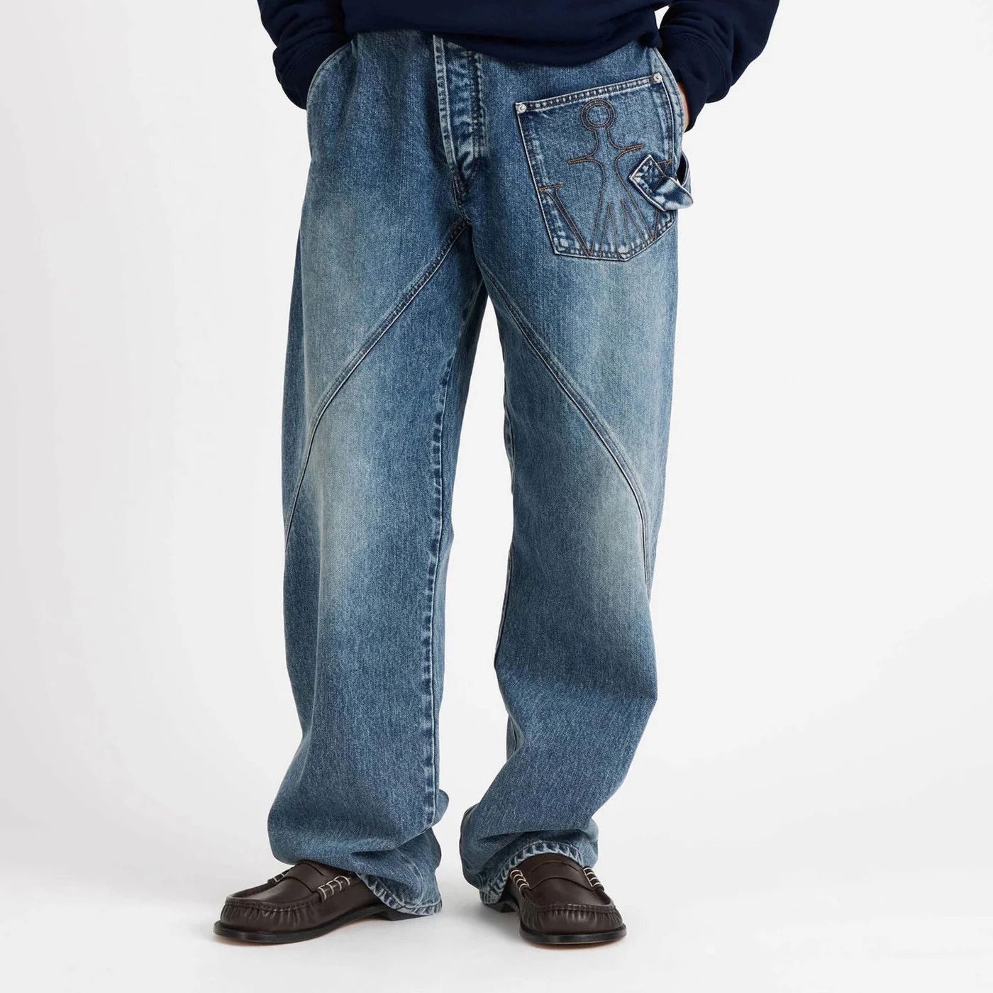 JW Anderson o1d2blof0526 Twisted-Denim Jeans in Blue Size US 30 / EU 46 - 1 Thumbnail