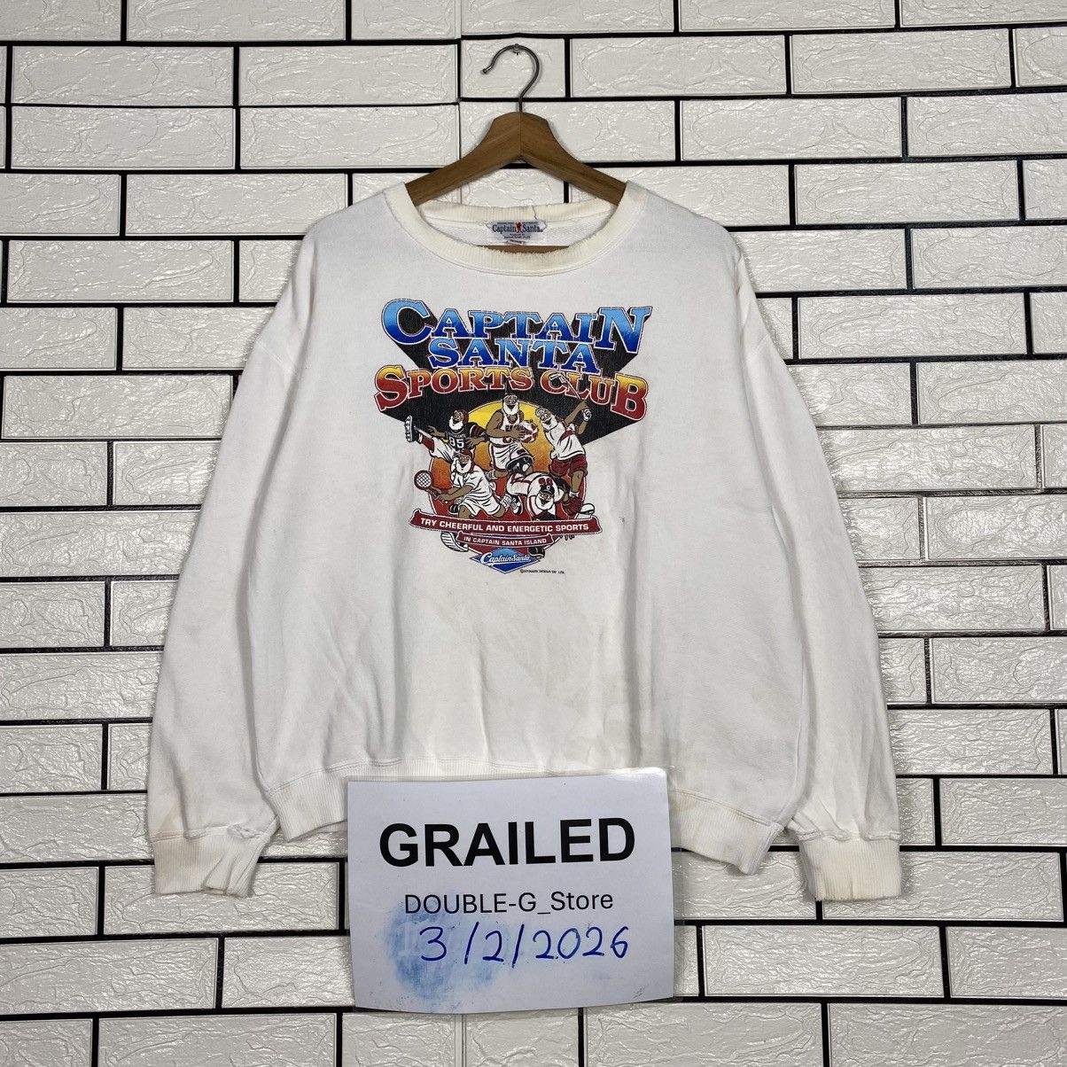 Japanese Brand 📌Vintage Sweatshirt Crewneck Captain Santa Full Print Size US M / EU 48-50 / 2 - 1 Thumbnail
