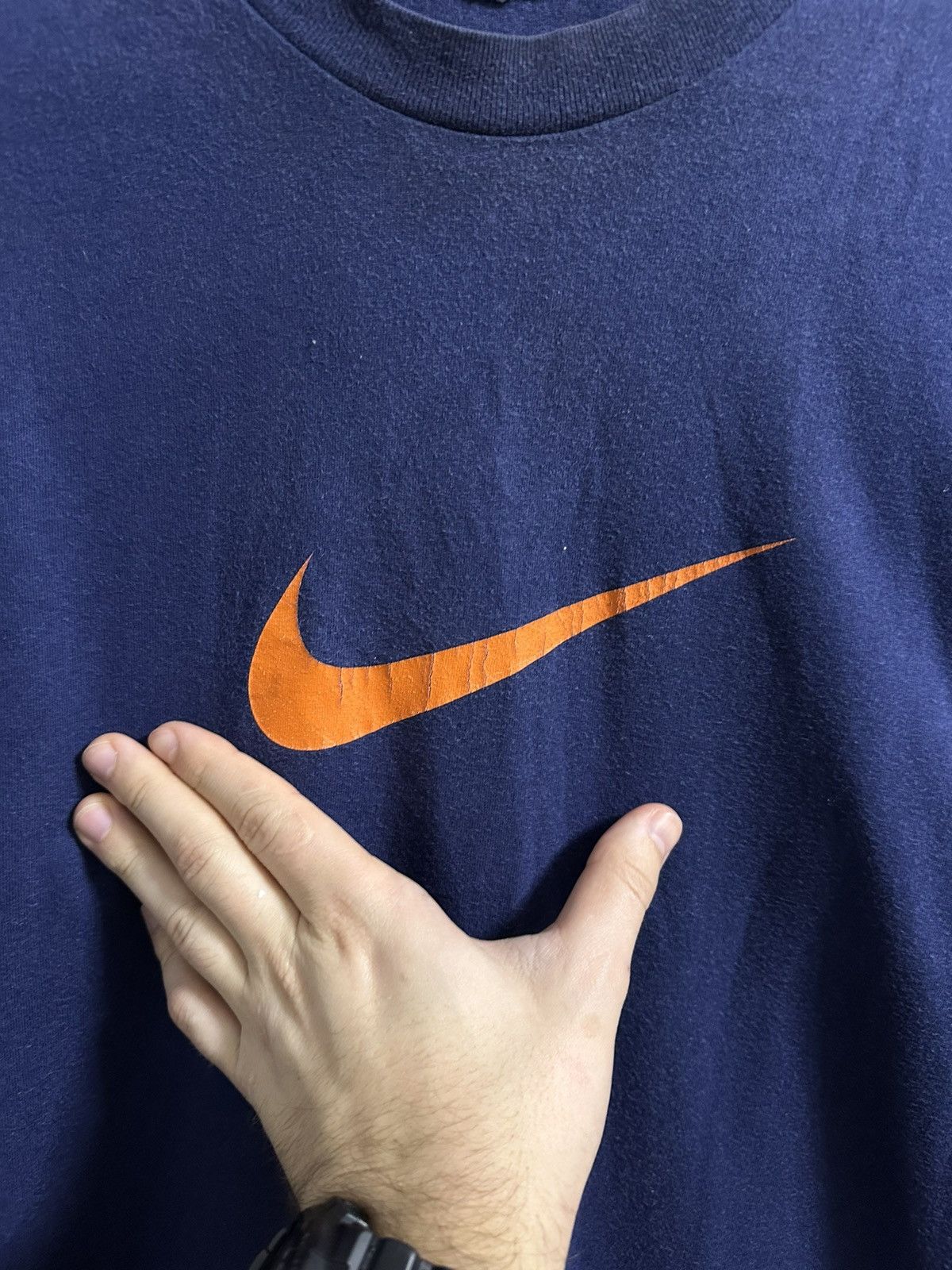 Nike Rare Vintage T-Shirt Nike Big Swoosh Centr Logo. Size US L / EU 52-54 / 3 - 3 Thumbnail