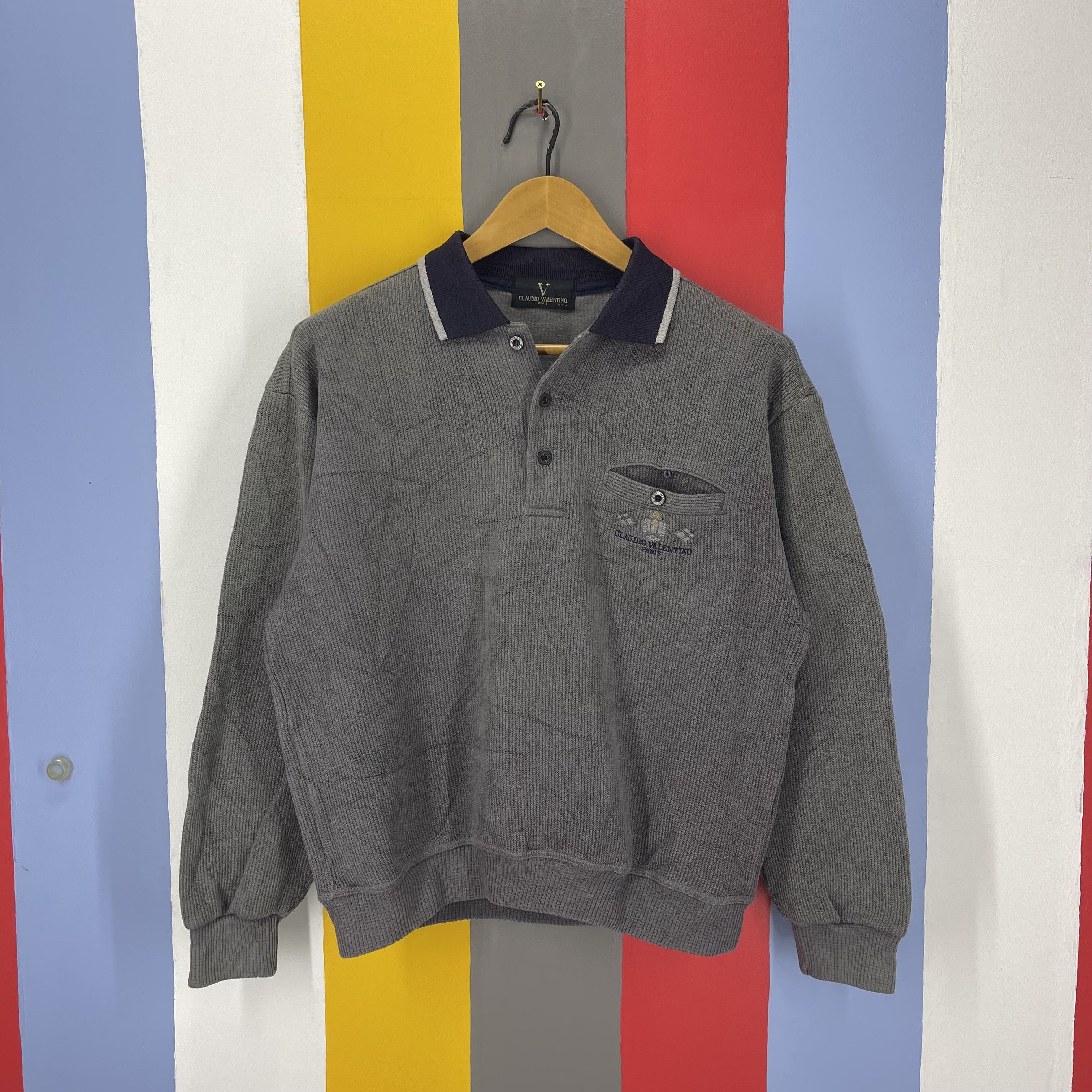 Other CLAUDIO VALENTINO Single Pocket Sweatshirt #1707/06 Size US M / EU 48-50 / 2 - 1 Thumbnail