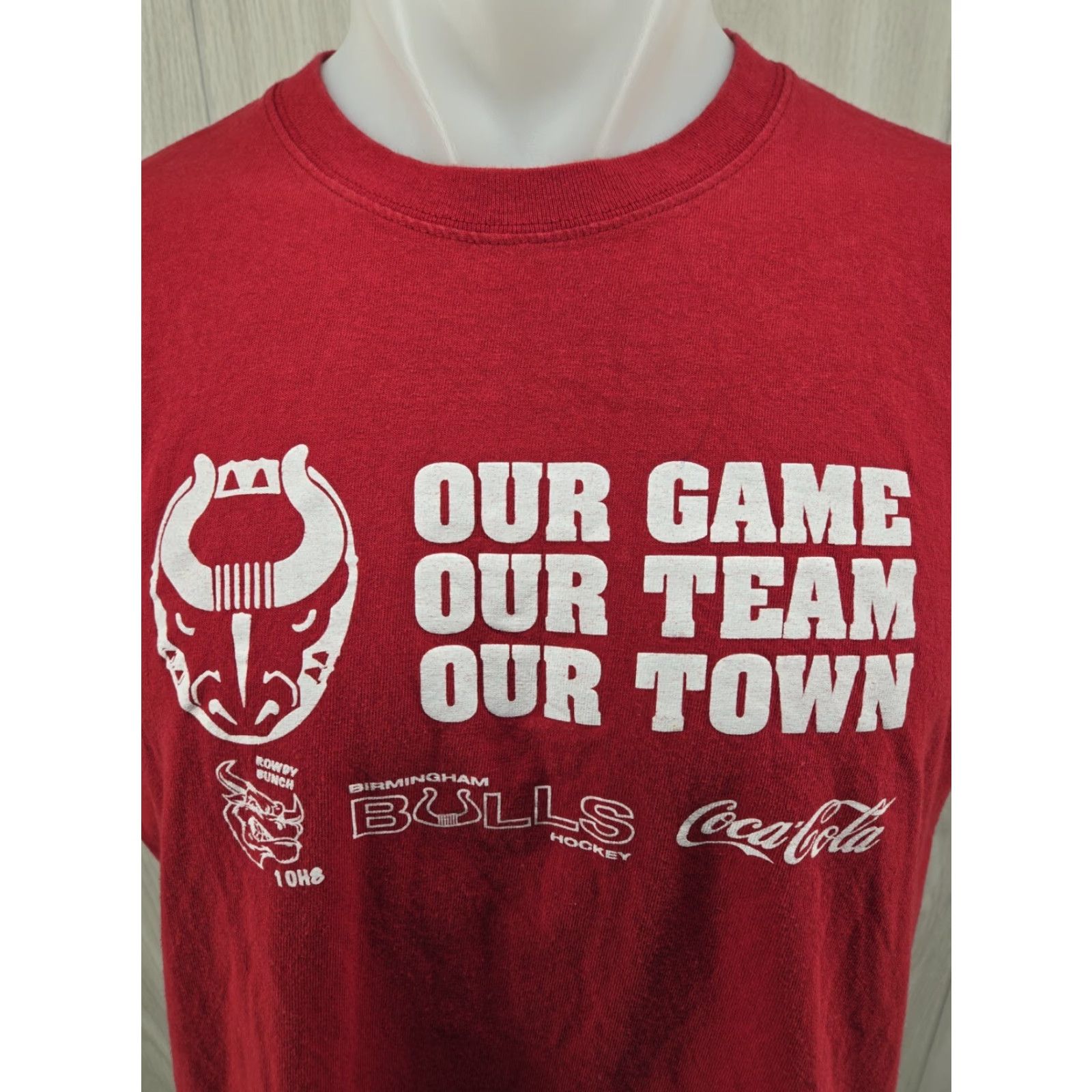Vintage VINTAGE Birmingham Bulls Hockey Red T Shirt Red Size XL Size US XL / EU 56 / 4 - 3 Thumbnail