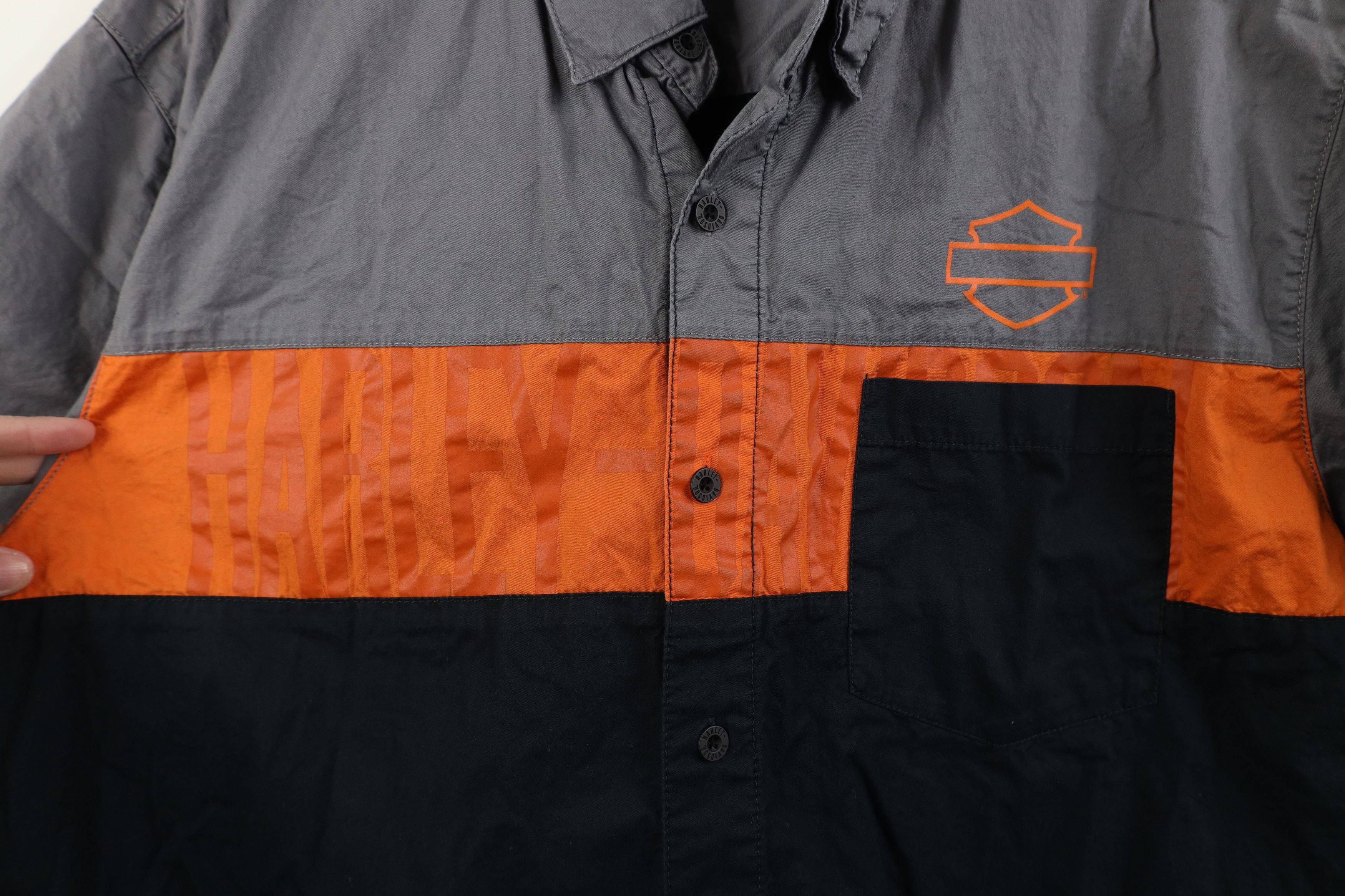 Harley Davidson Vintage Y2K Harley Davidson Mechanic Workwear Button Shirt Size US XL / EU 56 / 4 - 6 Thumbnail