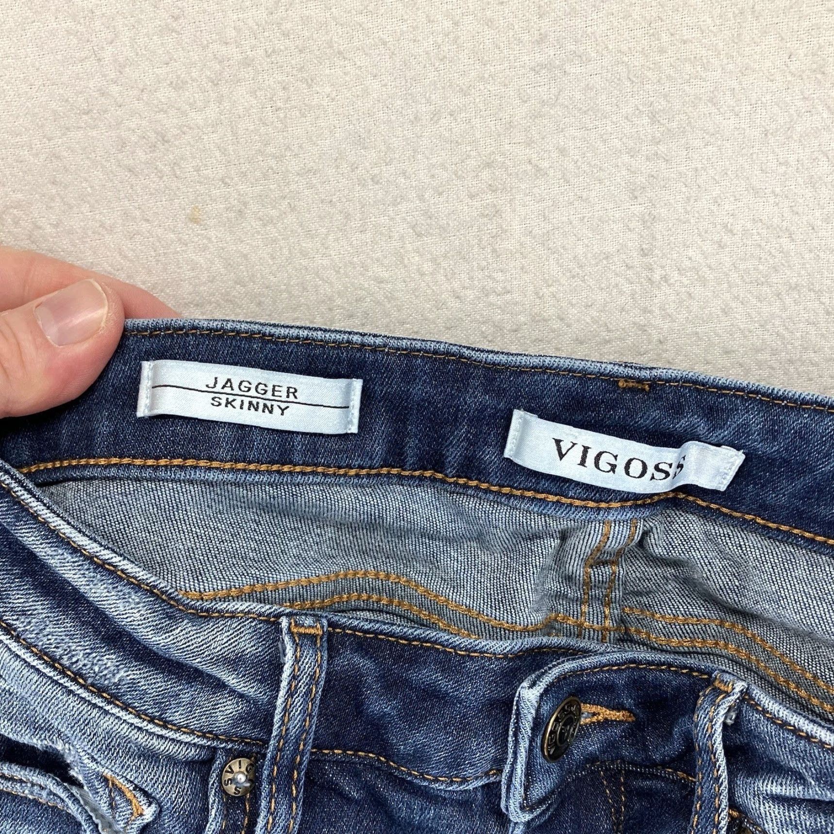Vintage VIGOSS Jagger Skinny Jeans Distressed Stretch Women’s 28x27 Jeans Size 26" / US 2 / IT 38 - 3 Thumbnail
