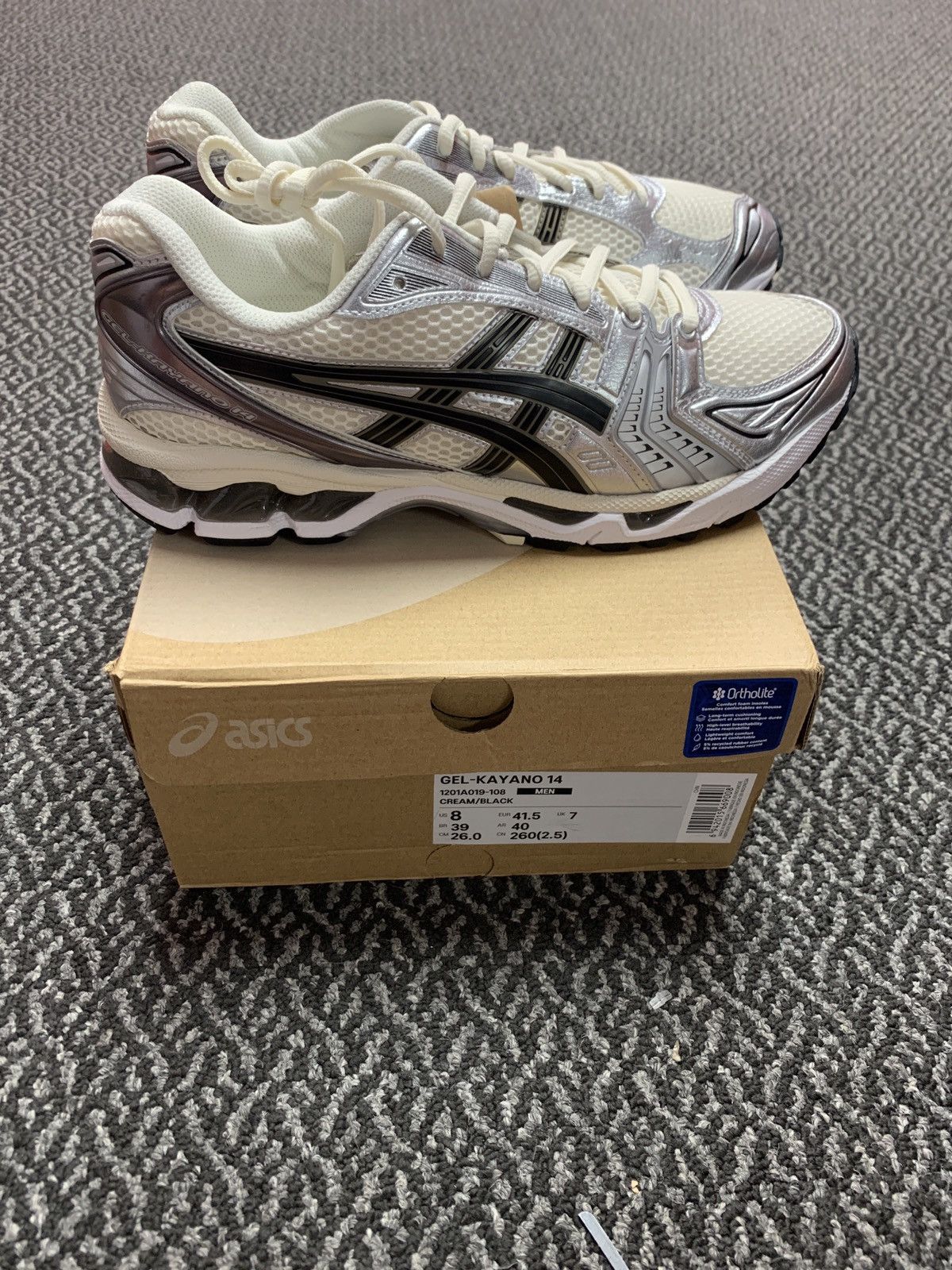 Asics ASICS Gel-Kayano 14 Cream Black Metallic Plum Size 8 NEW 