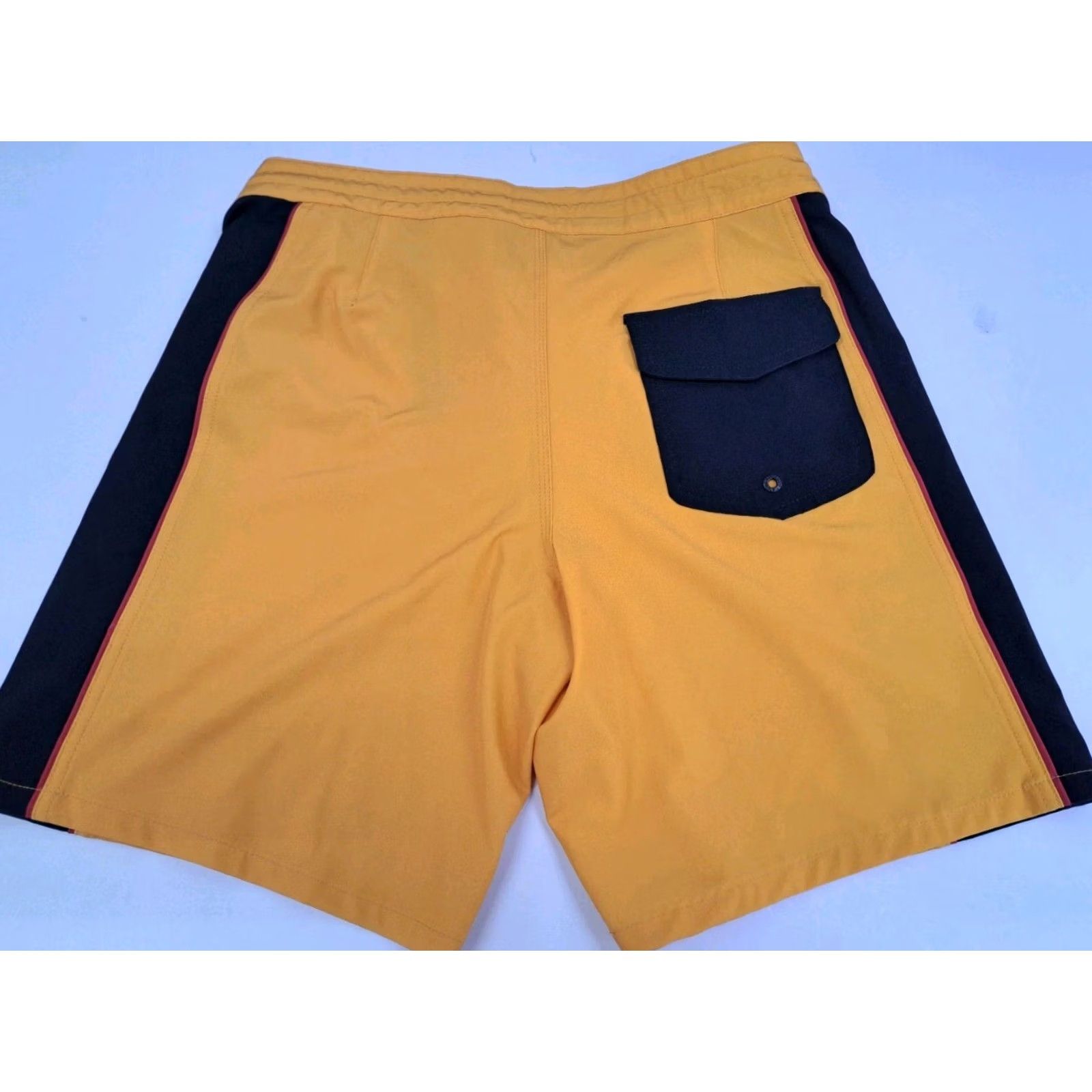 Vintage NWT Jacks Surfboards California Men Board Shorts 32/18" Yellow/Blk Solid Beach Pattern Mens Bottoms Size US 32 / EU 48 - 5 Thumbnail