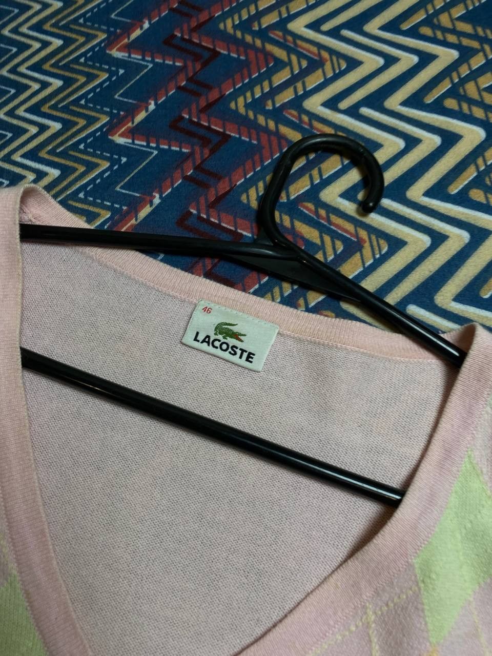 Lacoste Vintage Lacoste V-Neck Cotton Sweater Women’s Size L / US 10 / IT 46 - 2 Thumbnail
