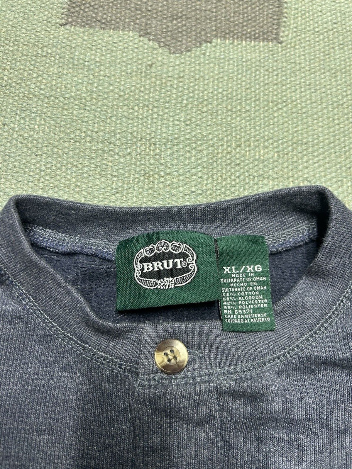 Vintage Vintage Henley sweater ribbed heavy knit shirt blue blank XL Size US XL / EU 56 / 4 - 4 Thumbnail
