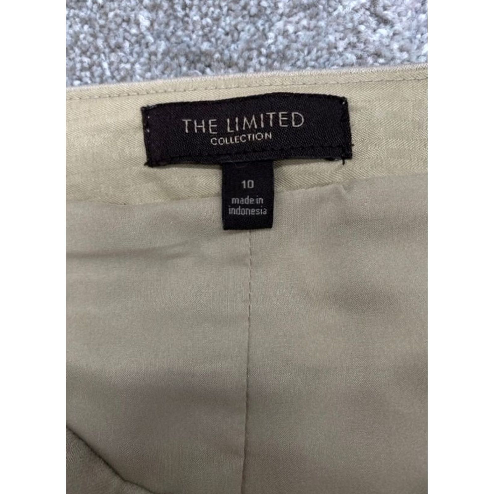 Vintage The Limited Skirt Women's 10 Beige Zipper Side Knit Polyester Short Maxi Lined Size 32" / US 10 / IT 46 - 6 Thumbnail