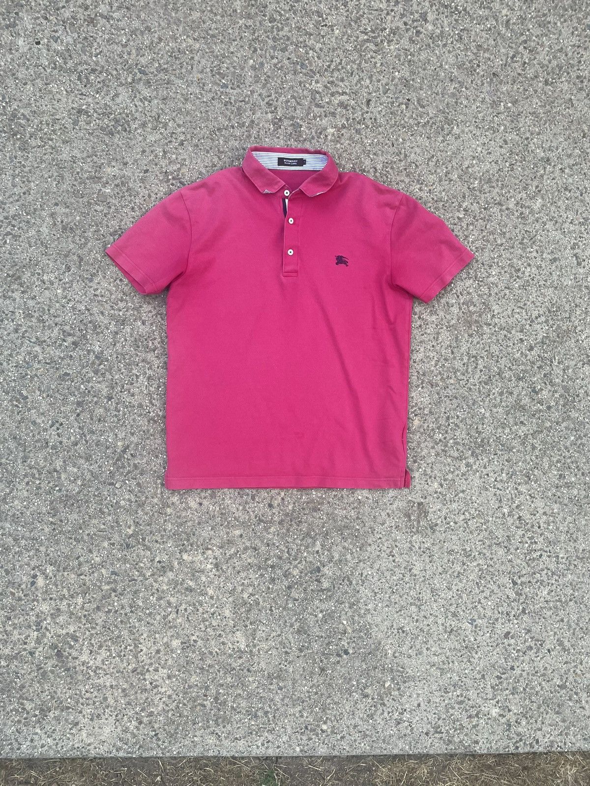 Burberry × Japanese Brand Pink Burberry Black Label Polo Tee Size US S / EU 44-46 / 1 - 1 Thumbnail