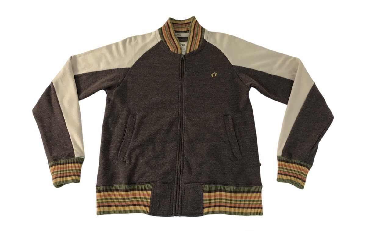 Vintage Sweater Hang Ten Two Tones Colour Zipper Design