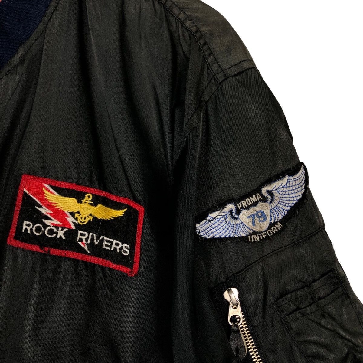 Japanese Brand 🔥90’s Vtg Riot Riot Bomber Jacket USN Big Logo Military Size US M / EU 48-50 / 2 - 19 Thumbnail