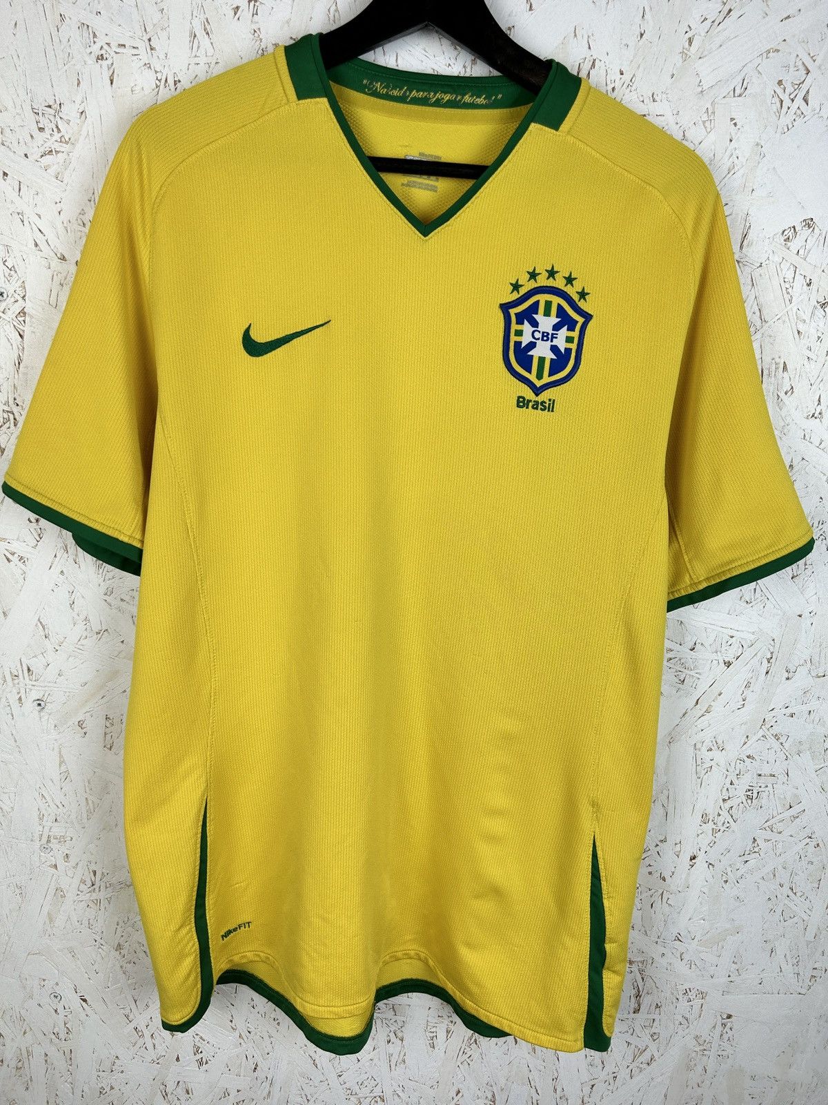 Nike 00s Vintage Nike Brazil 2008 Home World Cup Jersey Yellow L Size US L / EU 52-54 / 3 - 1 Thumbnail