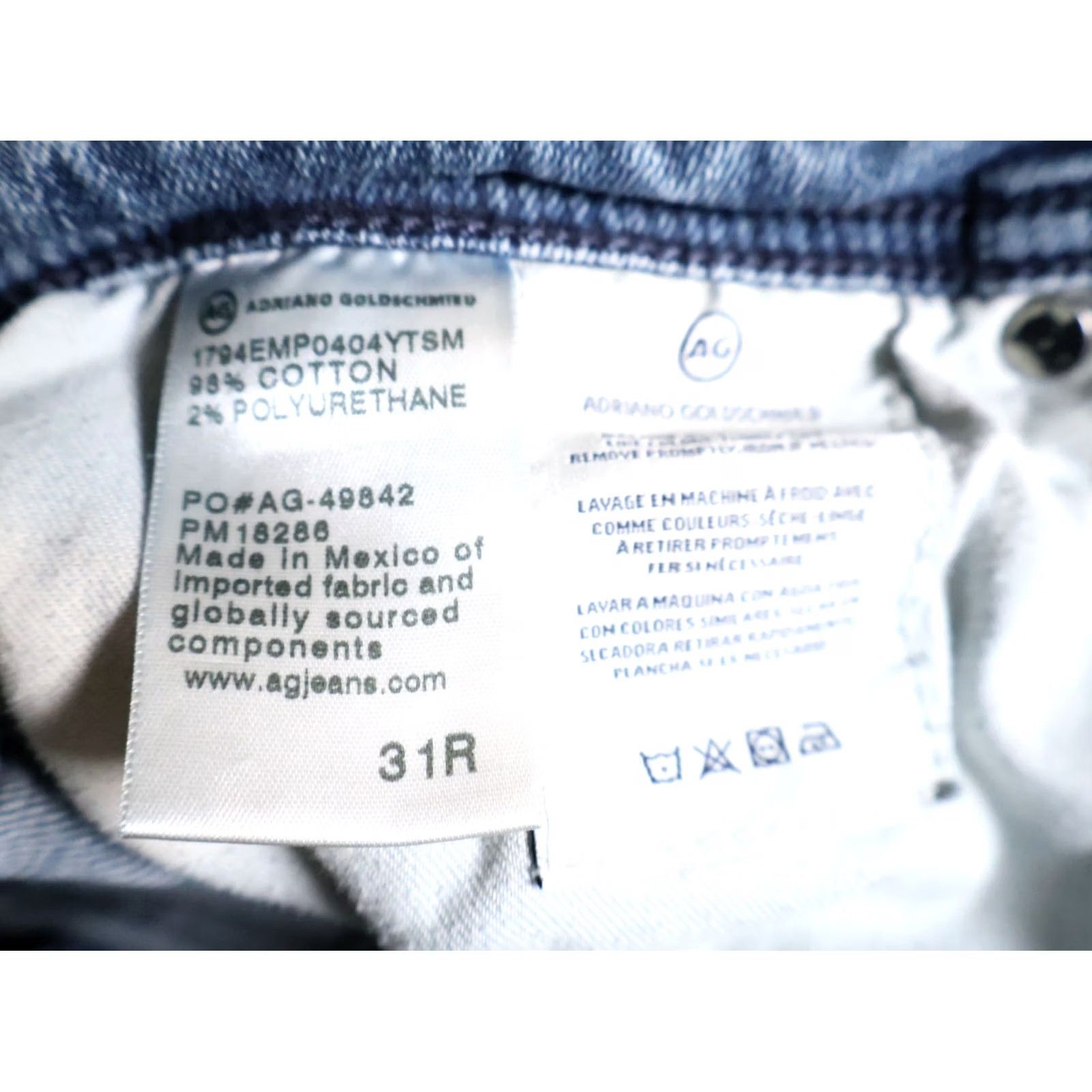 Vintage AG Adriano Goldschmied Everett Jeans Men's 30 Slim Straight Blue (31R Tag) Size US 30 / EU 46 - 4 Thumbnail