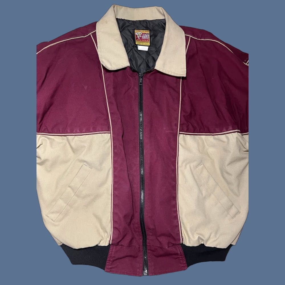 VINTAGE Bee-wild Canvas Bomber Jacket Mens L Red