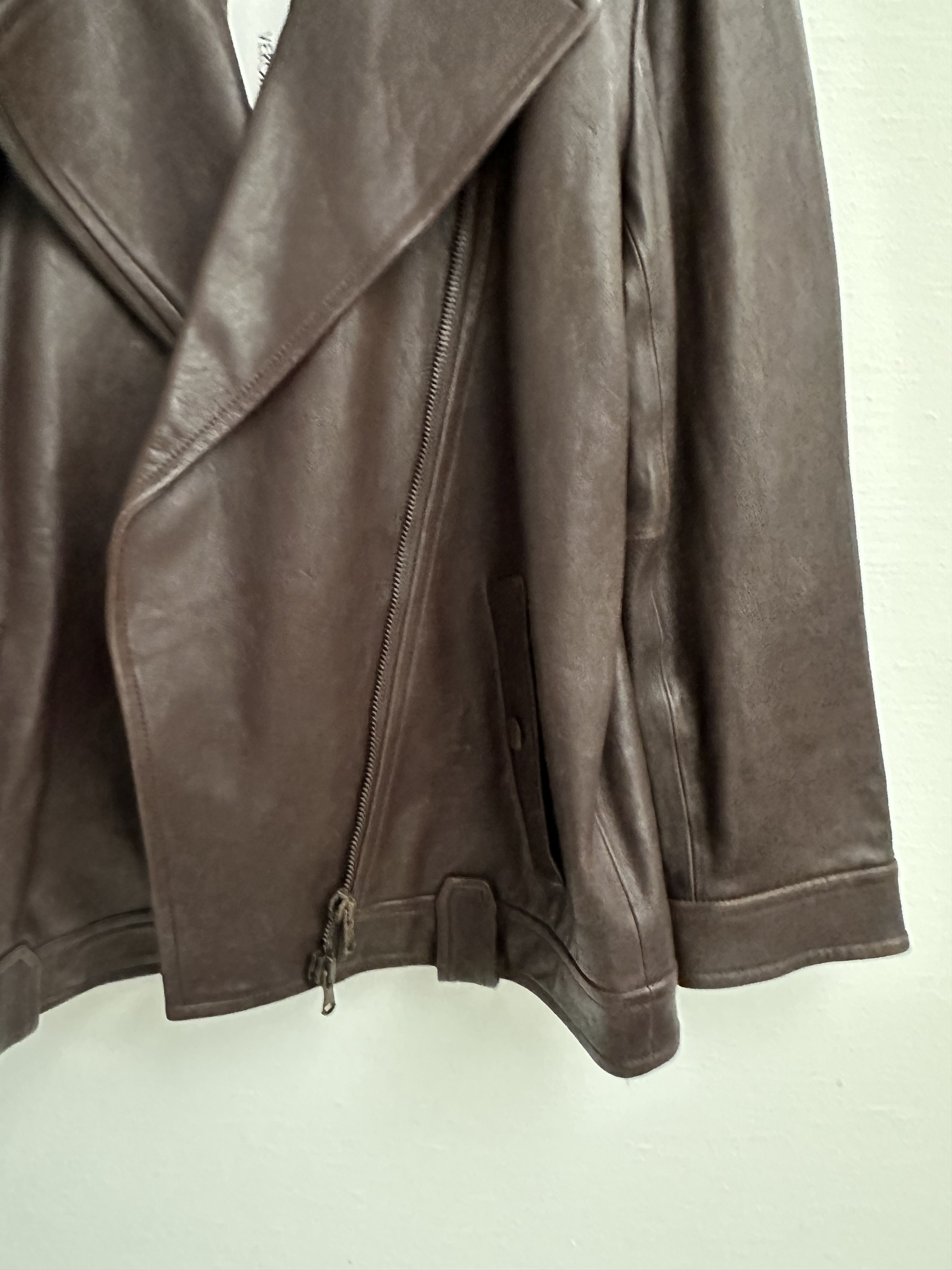 Veronica Beard Thandie Dickey Coat, Dark Chocolate Leather Jacket Size M / US 6-8 / IT 42-44 - 7 Thumbnail