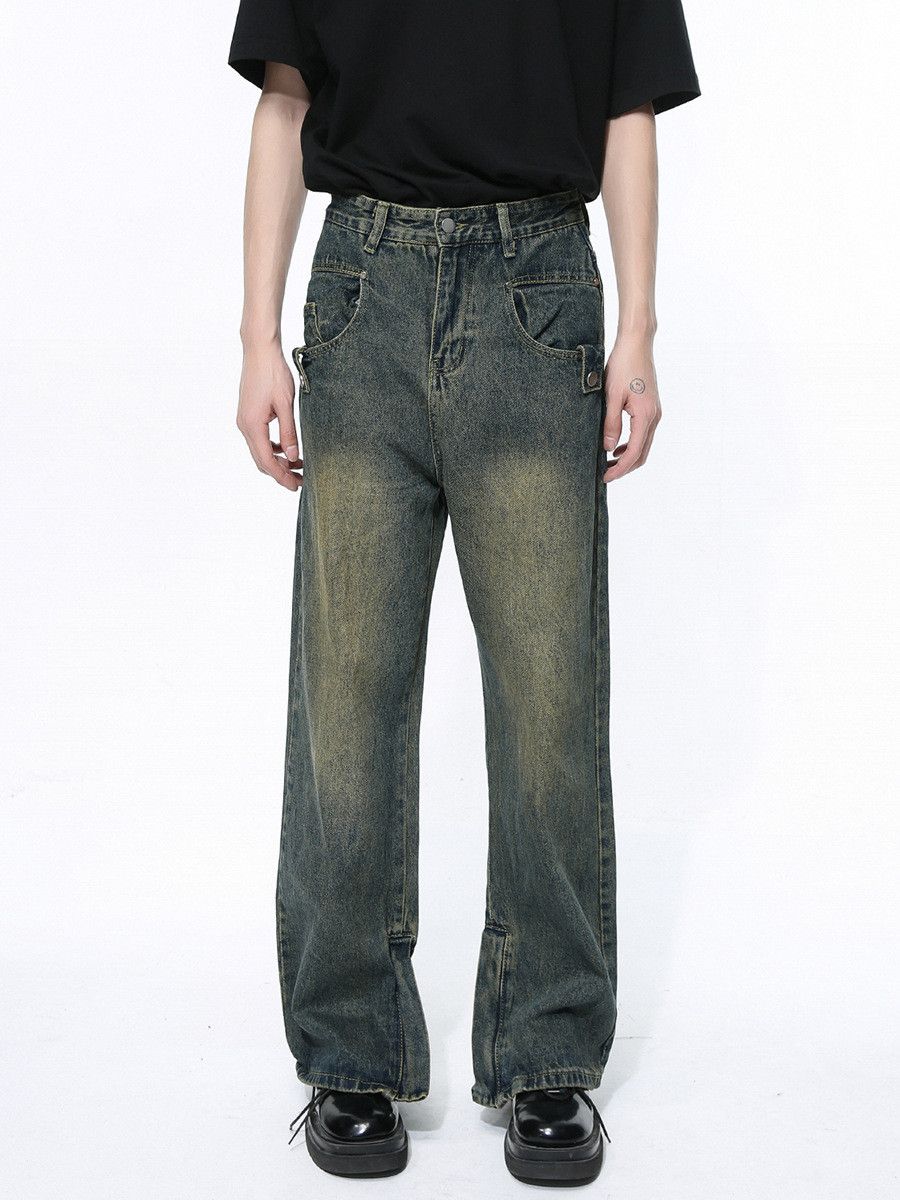 Japanese Brand Men's American Retro Casual Zipper Straight Leg Jeans Size US 32 / EU 48 - 1 Thumbnail