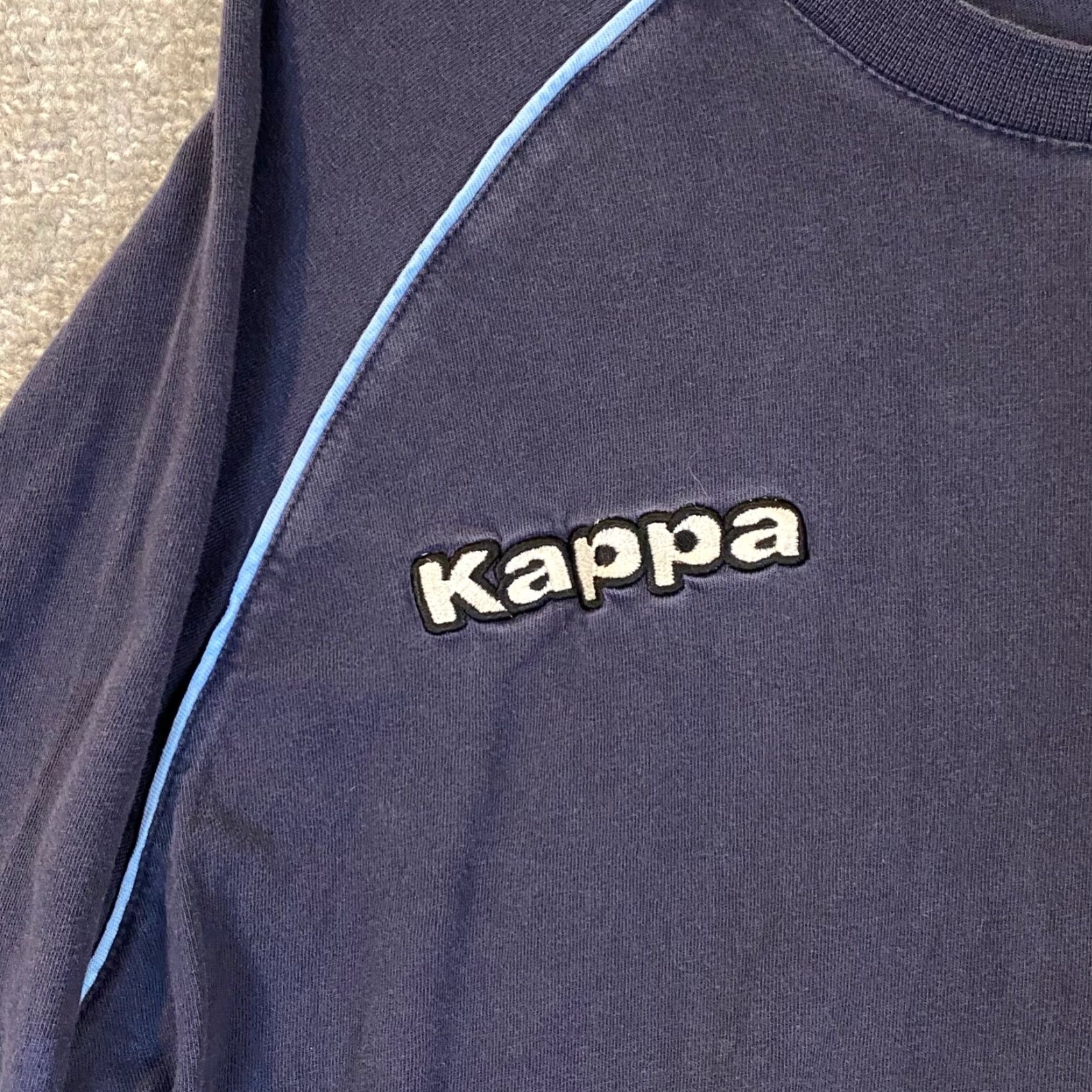 Kappa Kappa Munich Soccer Shirt Mens L/XL Faded Navy Blue Futbol TSV 1860 Top L/S - Blue Cotton T-Shirt, Classic Logo, Men, Regular Fit Size US L / EU 52-54 / 3 - 2 Thumbnail