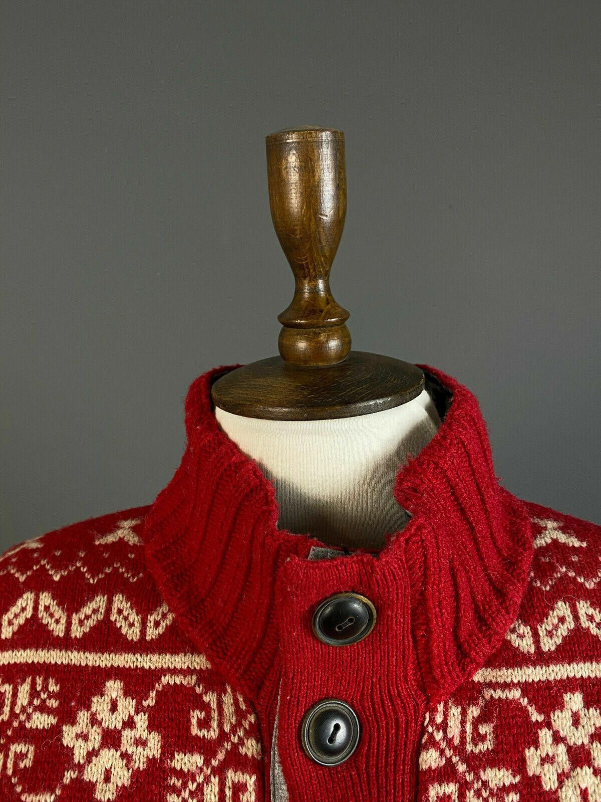 Napapijri Napapijri Geographic Red Wool Knit Button Sweater Size M Size M / US 6-8 / IT 42-44 - 4 Thumbnail