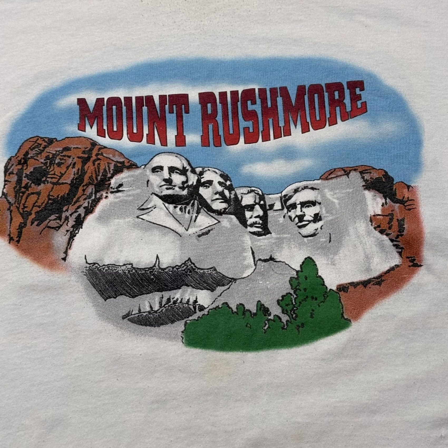Fruit Of The Loom VINTAGE Mount Rushmore Fruit of the Loom T-Shirt Short Sleeve XL White Men PMID: 0 Size US XL / EU 56 / 4 - 3 Thumbnail