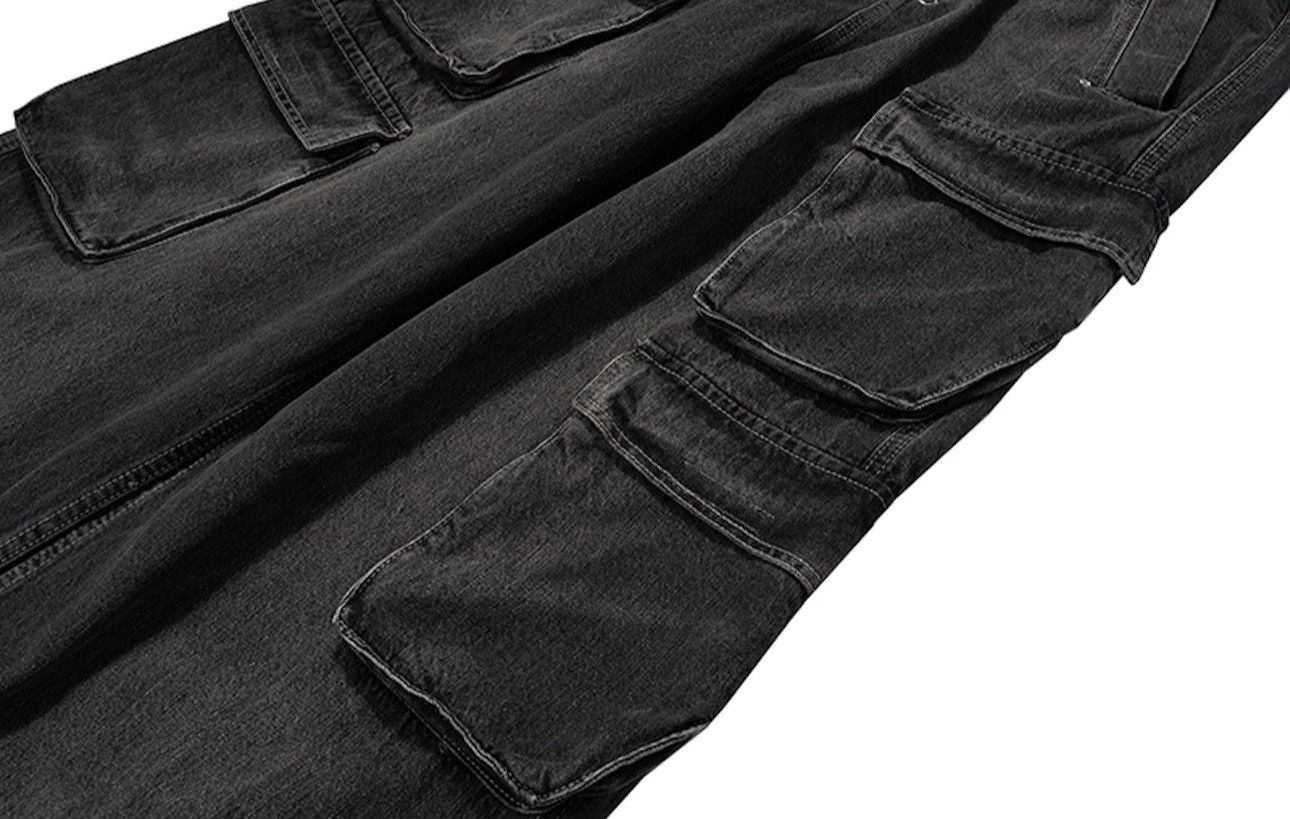 Designer × Japanese Brand × Jean Hombre Drawstring Elastic Baggy Cargo Jeans y2k Size US 34 / EU 50 - 9 Thumbnail