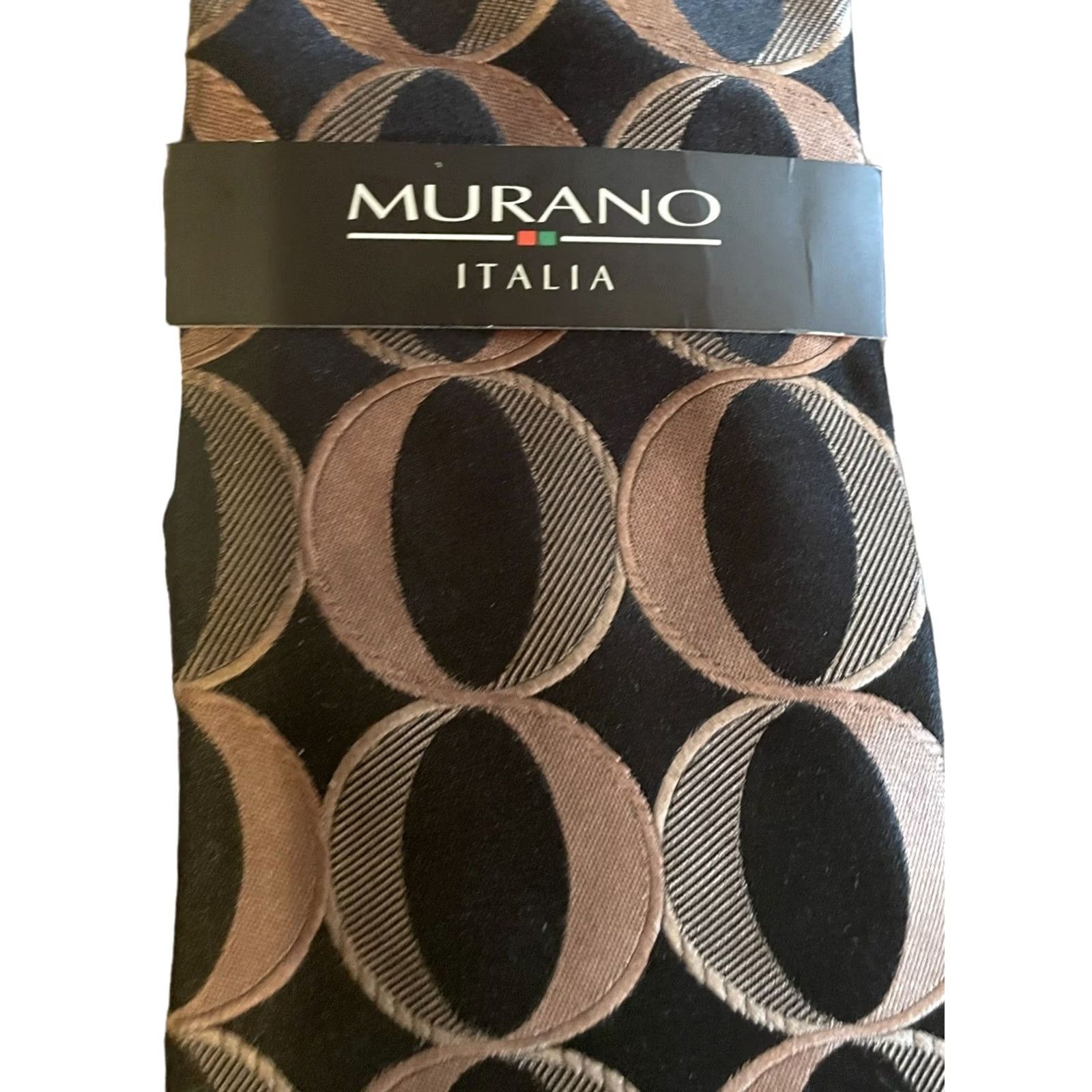 Murano VTG Murano Italia Silk Tie NWT Brown & Black Geometric Shaped Made In USA Men’s Tie Mens Adjustable Classic 57"-60" Silk Blend Geometric Shapes Size ONE SIZE - 2 Thumbnail