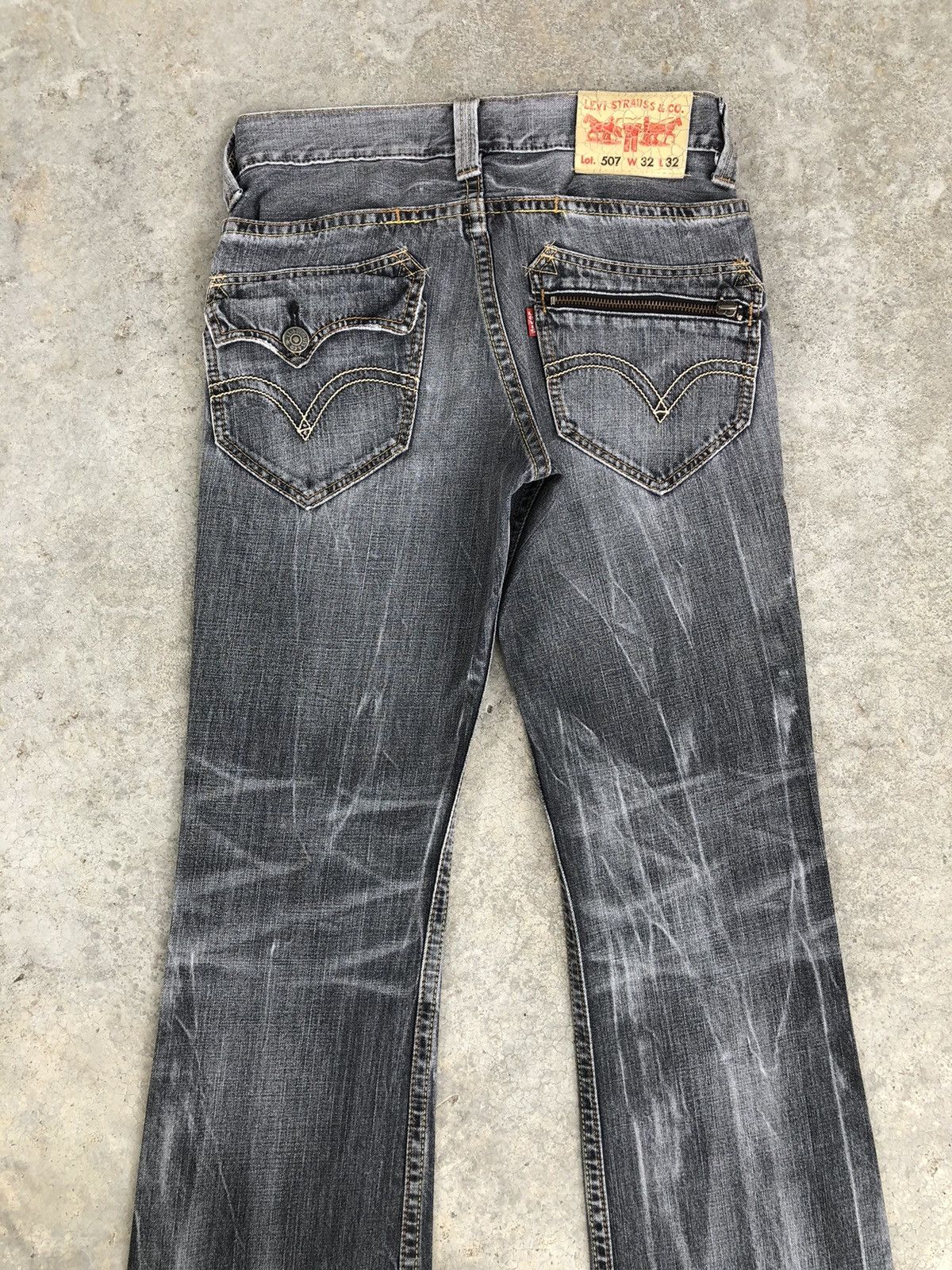 If Six Was Nine Y2k Levis Flared Jeans Distressed Jeans 507 Size US 31 - 8 Thumbnail
