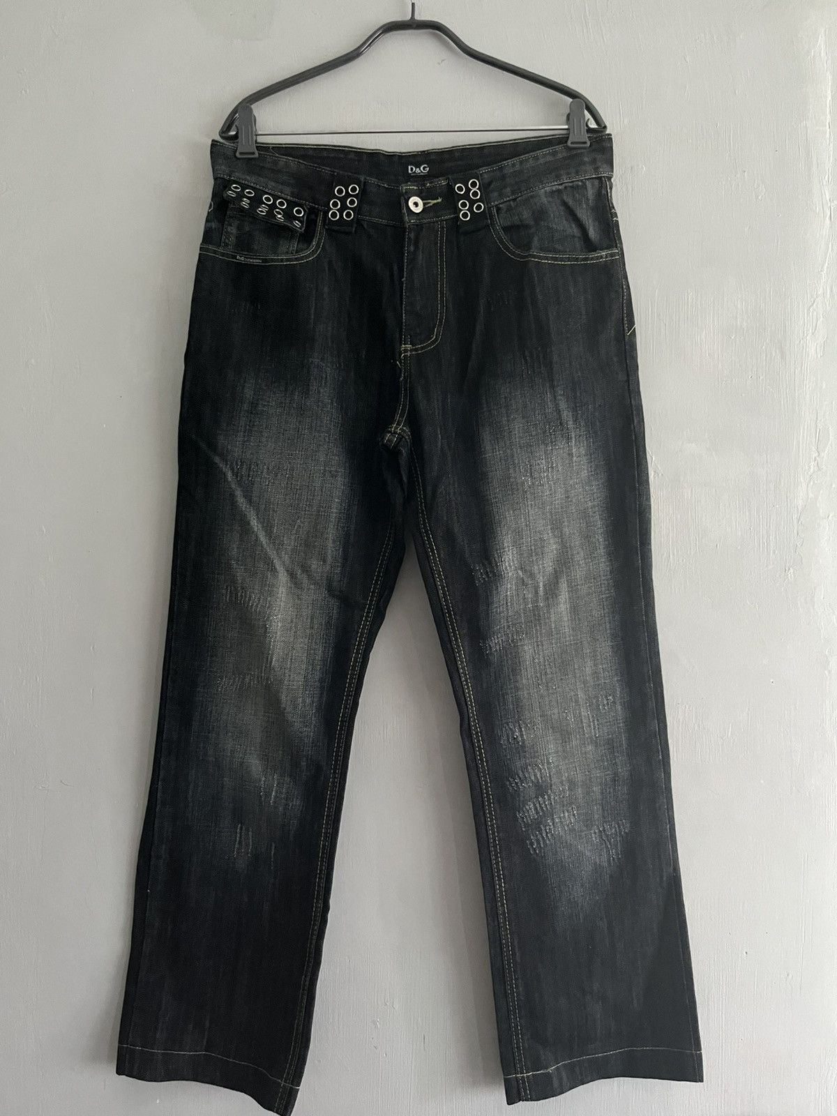 Dolce & Gabbana SS06 Dolce And Gabanna Eyelet Distressed Jeans Size US 33 - 1 Thumbnail