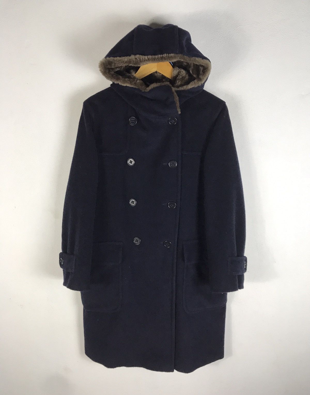 Max Mara 🔥Rare🔥Vintage Max Mara Wool & Cashmere Fur Hooded Coat Size M / US 6-8 / IT 42-44 - 1 Thumbnail