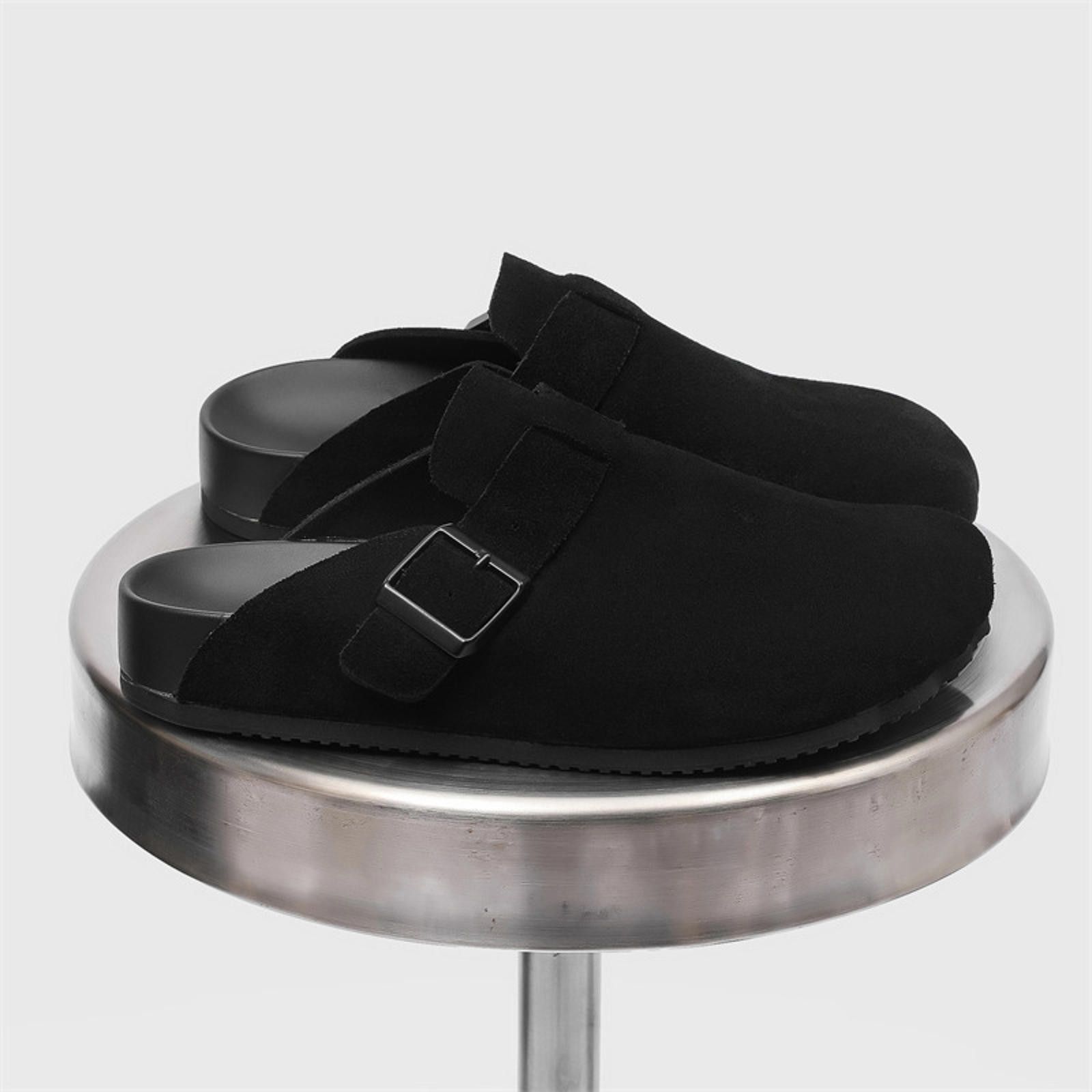 Other Stylish Black Suede Clogs with Buckle Detail Size US 10 / EU 43 - 3 Thumbnail