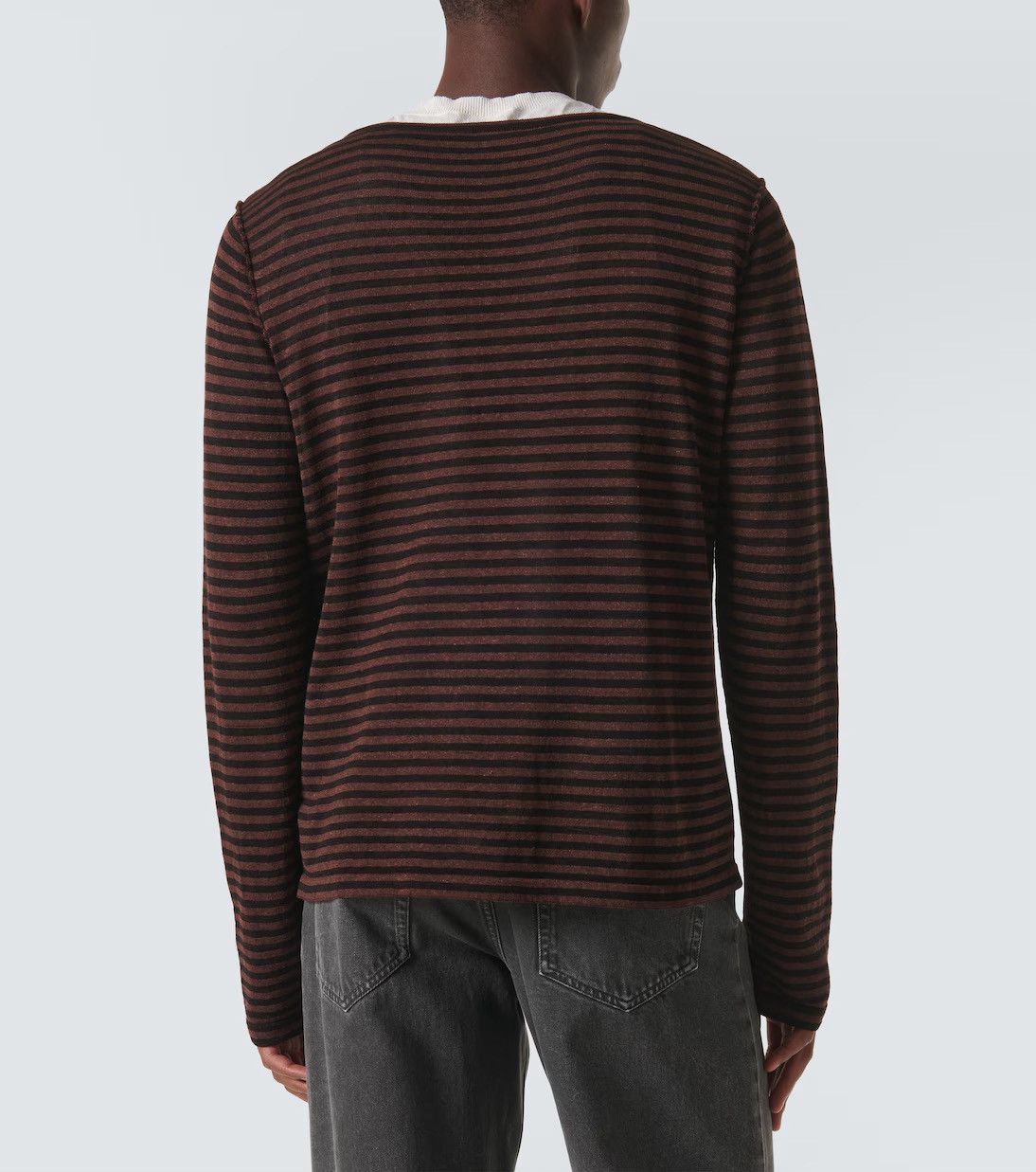 The Row The Row Lillard Striped Brown Black Lightweight Knit XL Size US XL / EU 56 / 4 - 2 Thumbnail