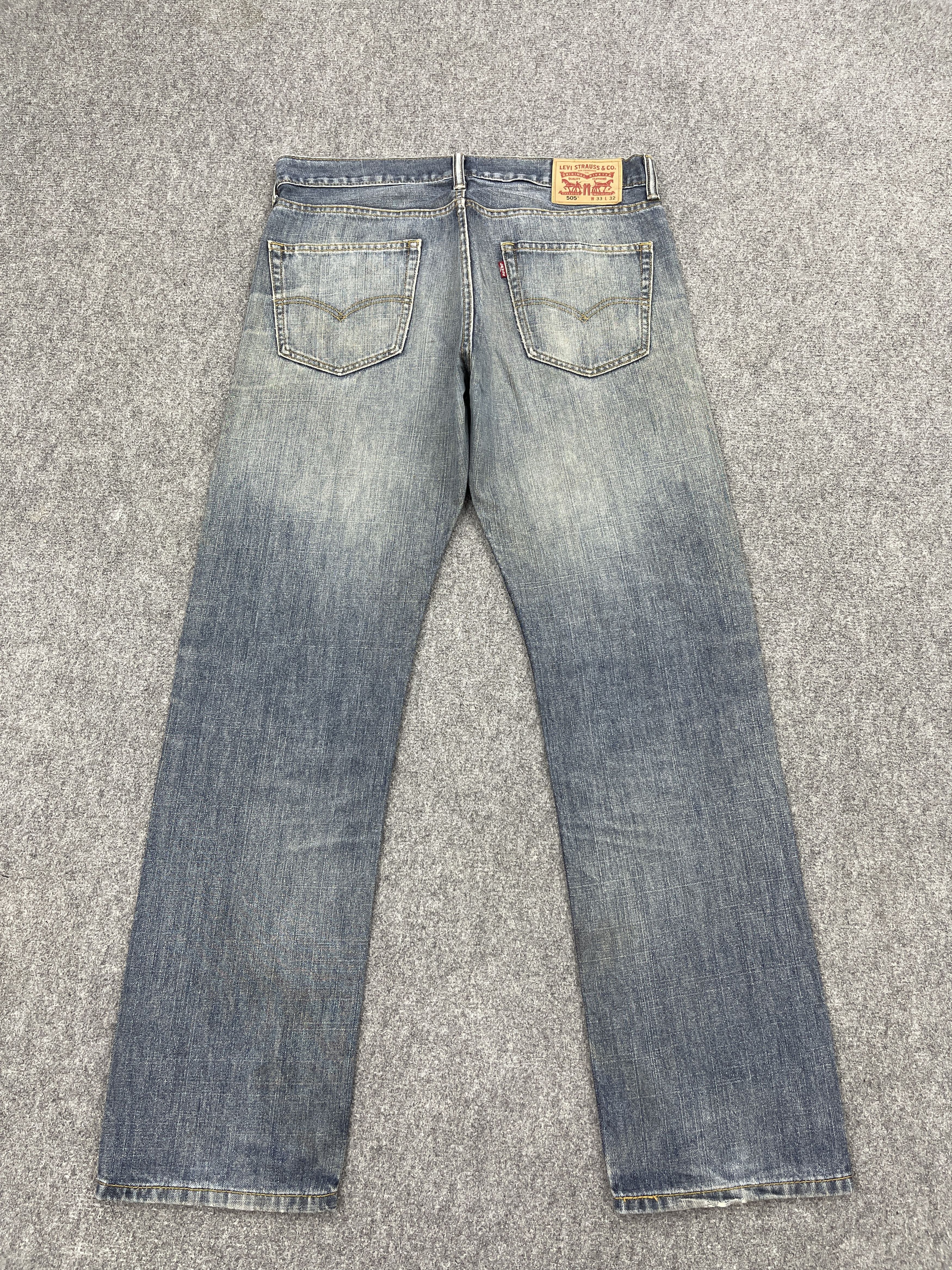 Levi's × Vintage Distressed Vintage Levis 505 Faded Blue Jeans DP2559 Size US 34 / EU 50 - 3 Thumbnail